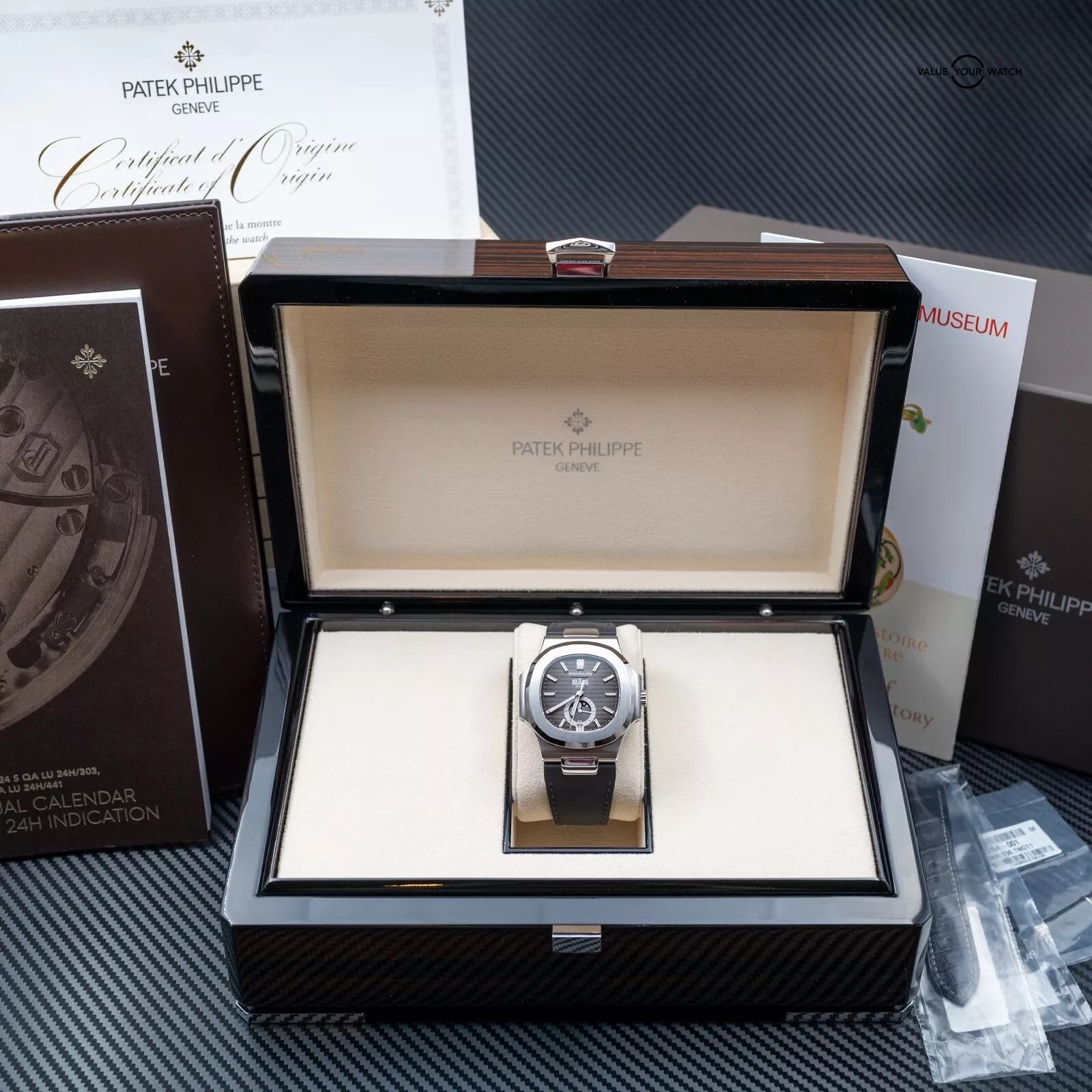 NEW 2024 Patek Philippe Nautilus 5726A-001 Annual Calendar Black Dial - 2 STRAPS - Image 11