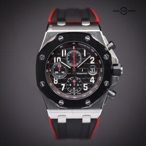 AUDEMARS PIGUET Royal Oak Offshore Chronograph 42 “Vampire,” Ref. 26470ST.OO.A101CR.01, Complete Set, BOTH Bezels