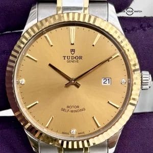 Tudor Style M12713-0007 Champagne Dial Two-Tone Gold Factory Diamonds