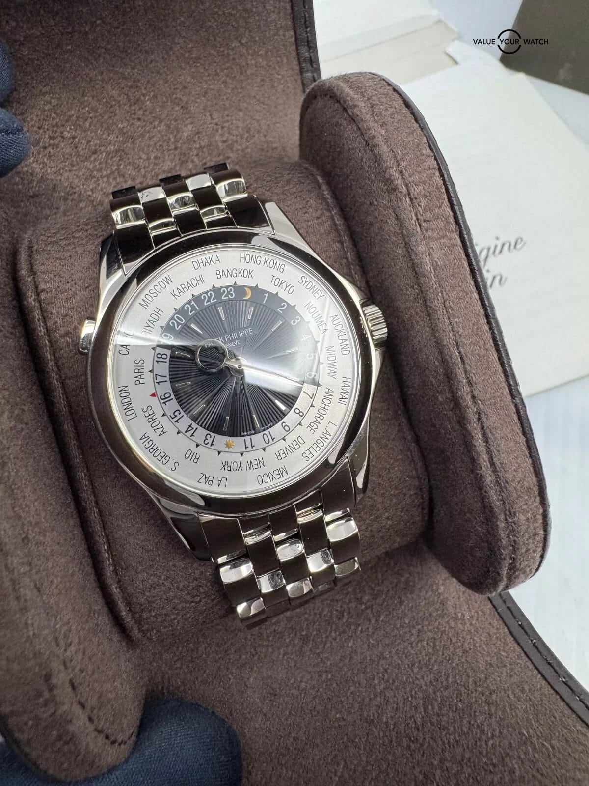 2017 MINT with Papers World Time 18k White Gold on Bracelet 5130/1G-011 Travel