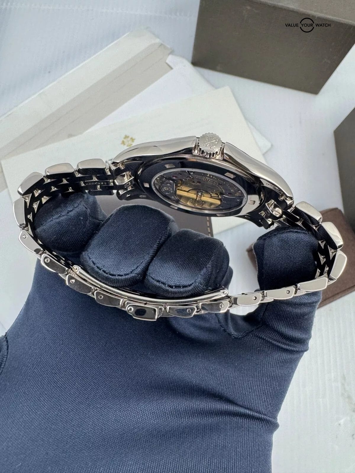 2017 MINT with Papers World Time 18k White Gold on Bracelet 5130/1G-011 Travel - Image 6