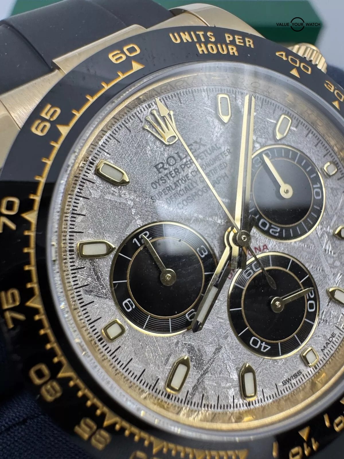 2022 ACTUAL PICS Original Meteorite Dial Oysterflex 18k Yellow Gold Daytona - Image 7