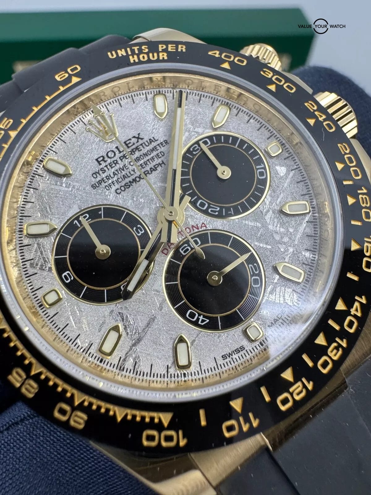 2022 ACTUAL PICS Original Meteorite Dial Oysterflex 18k Yellow Gold Daytona - Image 8