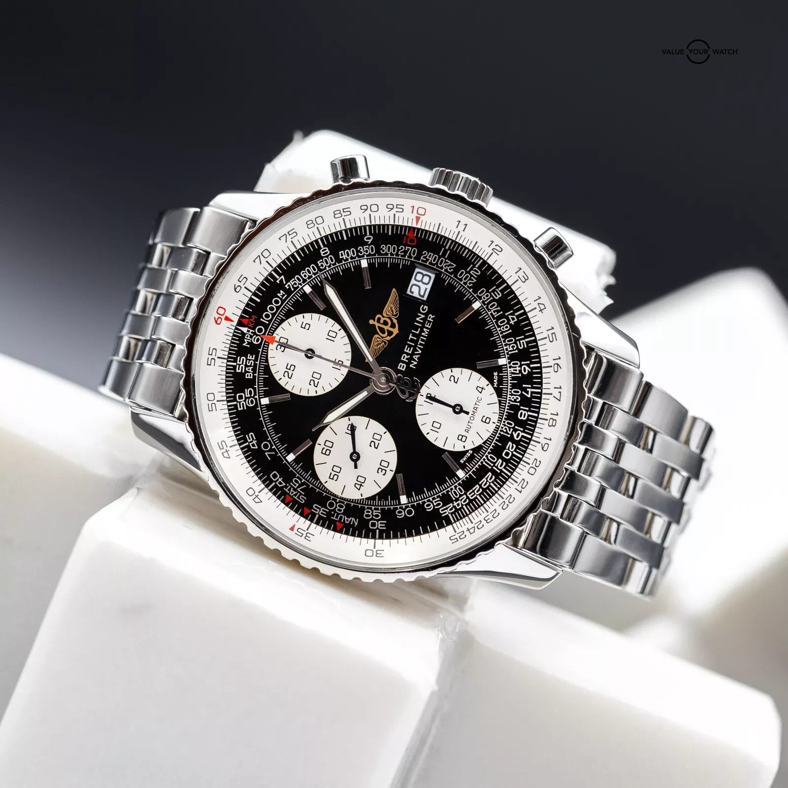 Breitling Old Navitimer Stainless Steel 41mm Black Dial – A13322