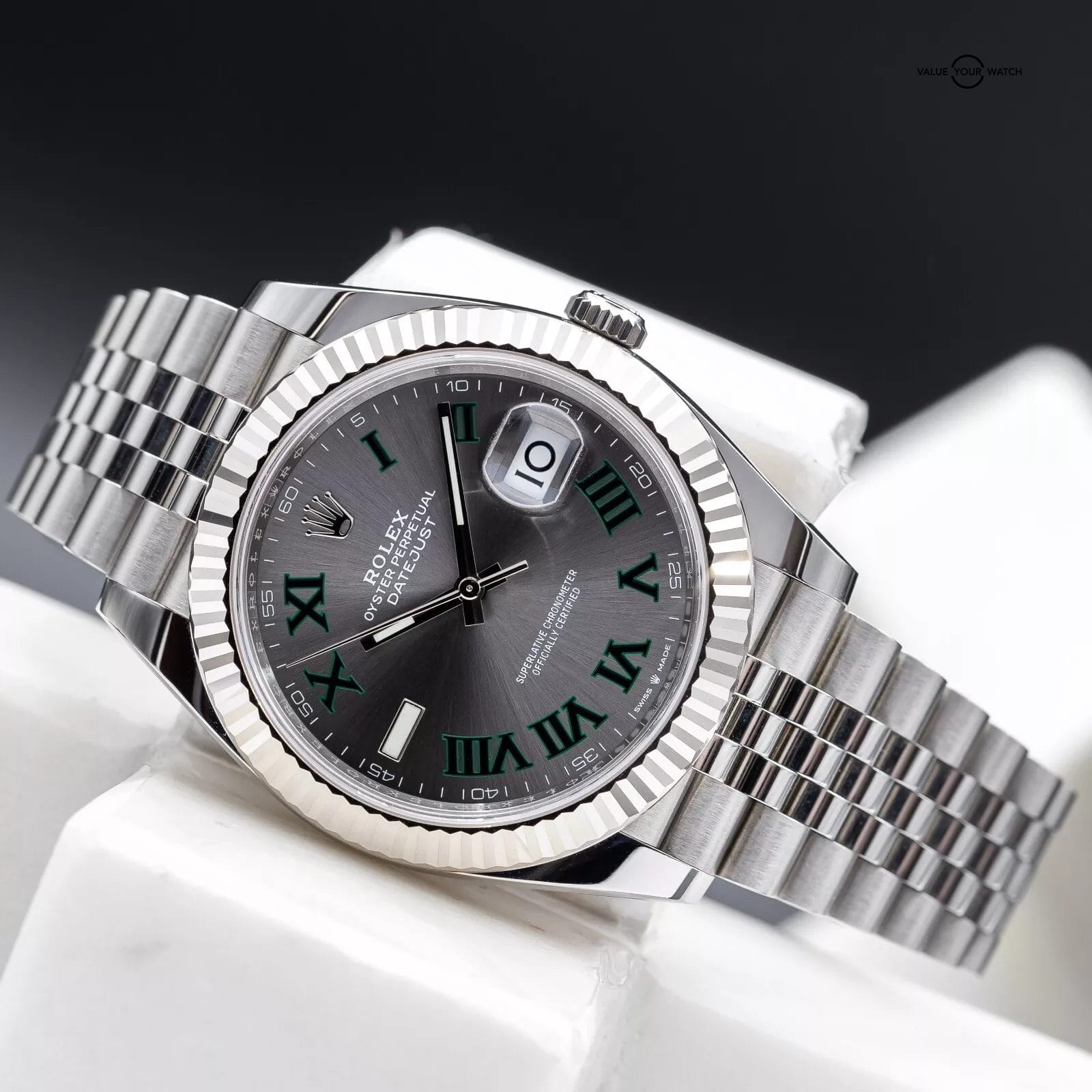 Rolex DateJust 41mm DJ41 Wimbledon Fluted White Gold Jubilee – 126334 - Full Set - Image 2