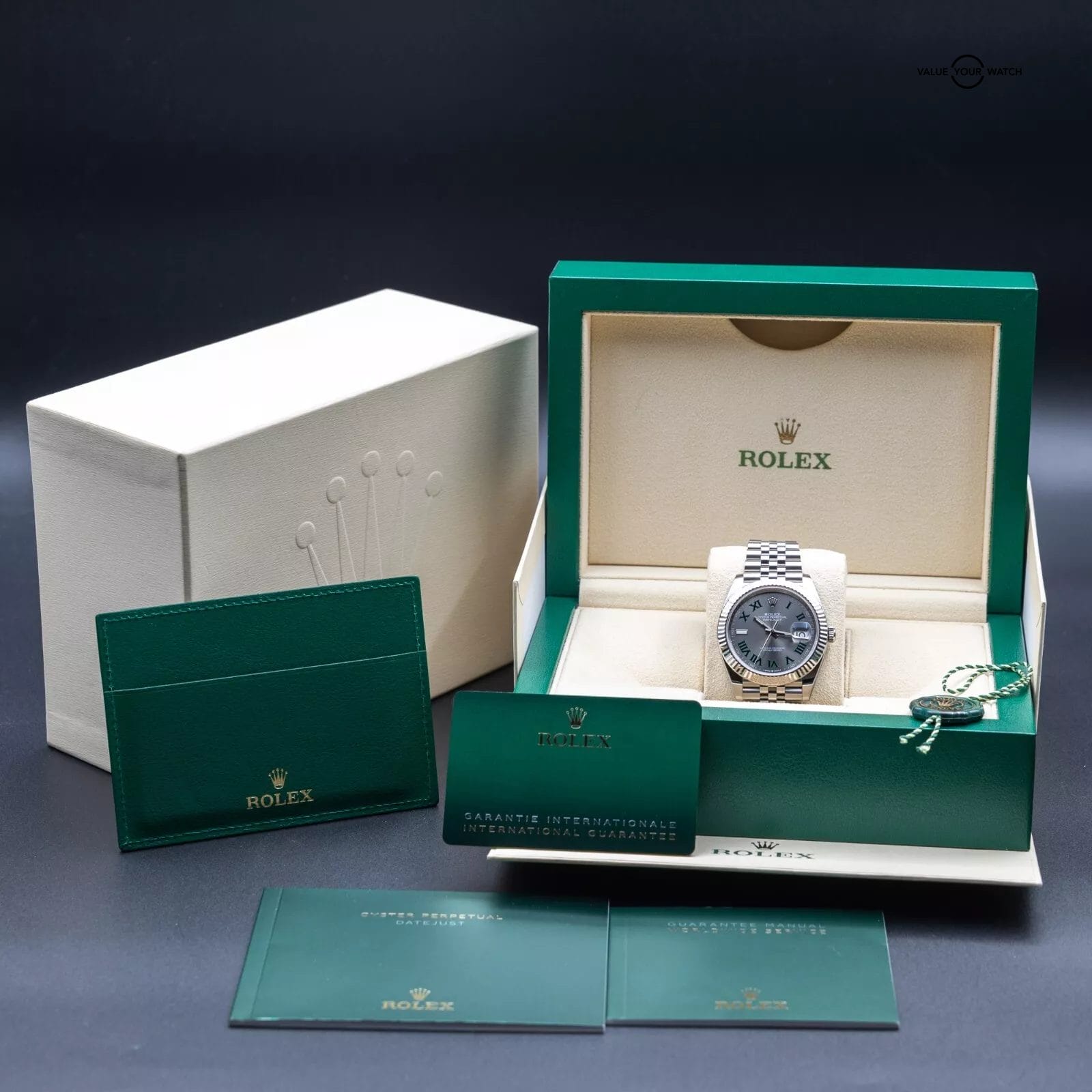Rolex DateJust 41mm DJ41 Wimbledon Fluted White Gold Jubilee – 126334 - Full Set - Image 5