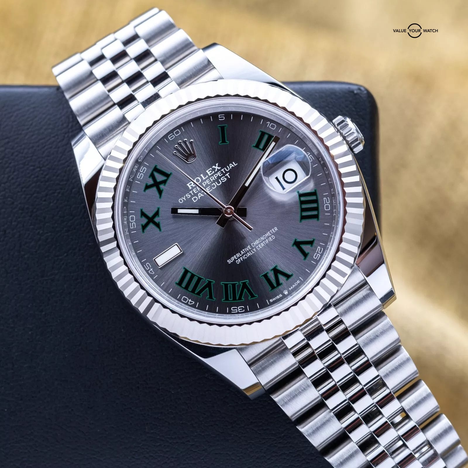 Rolex DateJust 41mm DJ41 Wimbledon Fluted White Gold Jubilee – 126334 - Full Set - Image 6