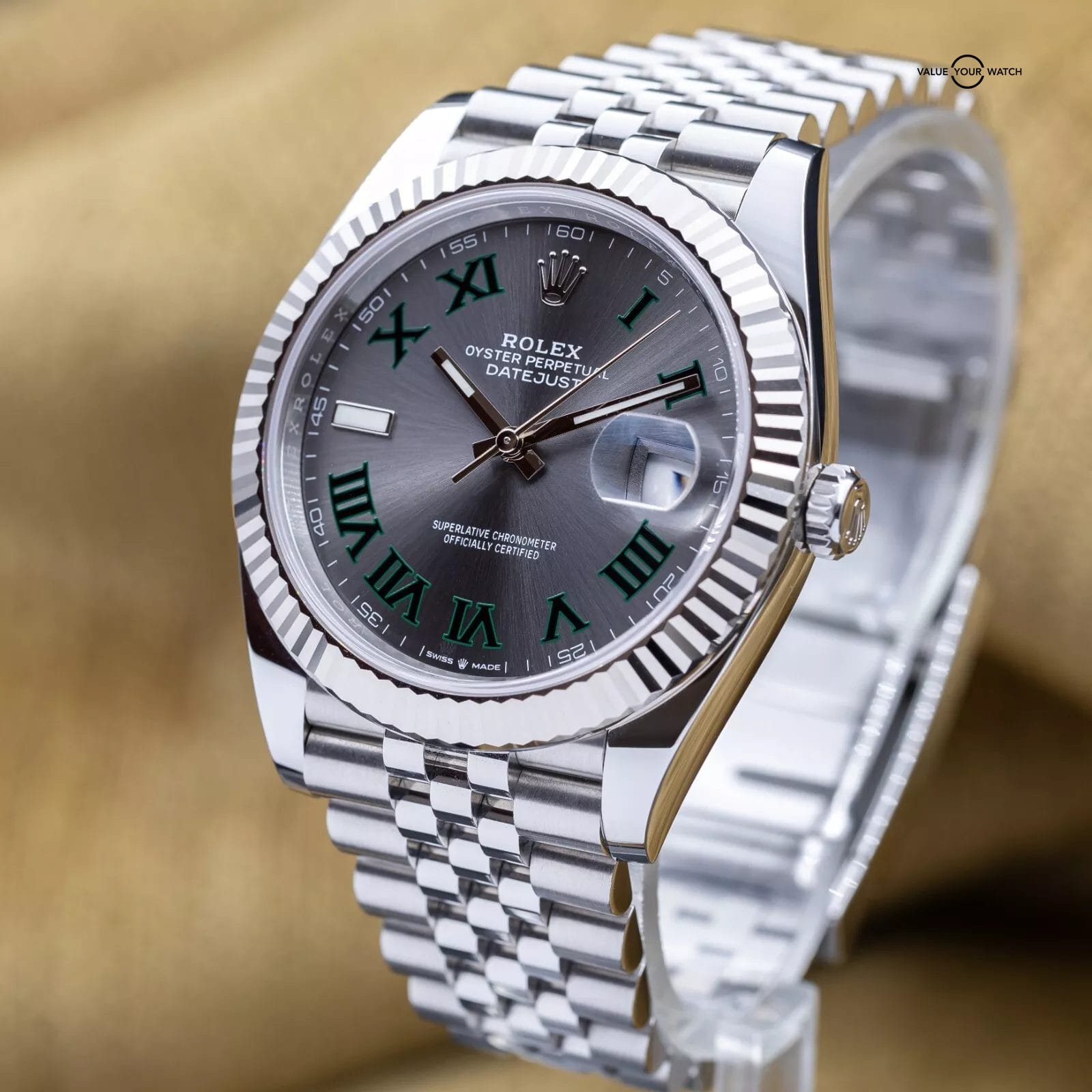 Rolex DateJust 41mm DJ41 Wimbledon Fluted White Gold Jubilee – 126334 - Full Set - Image 10
