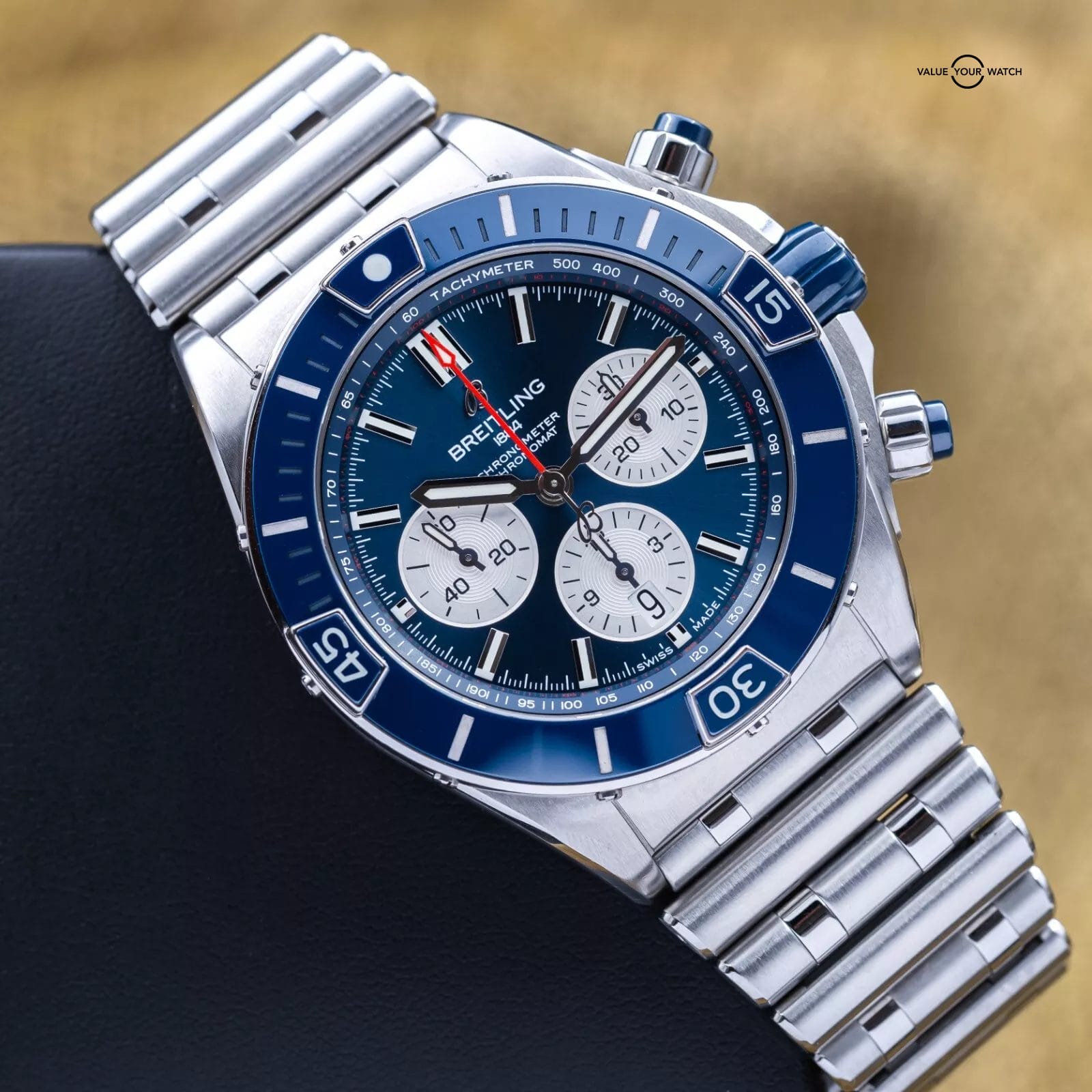 Breitling Super Chronomat 44mm Blue Dial Steel Bracelet AB0136 - 2021 Full Set - Image 2