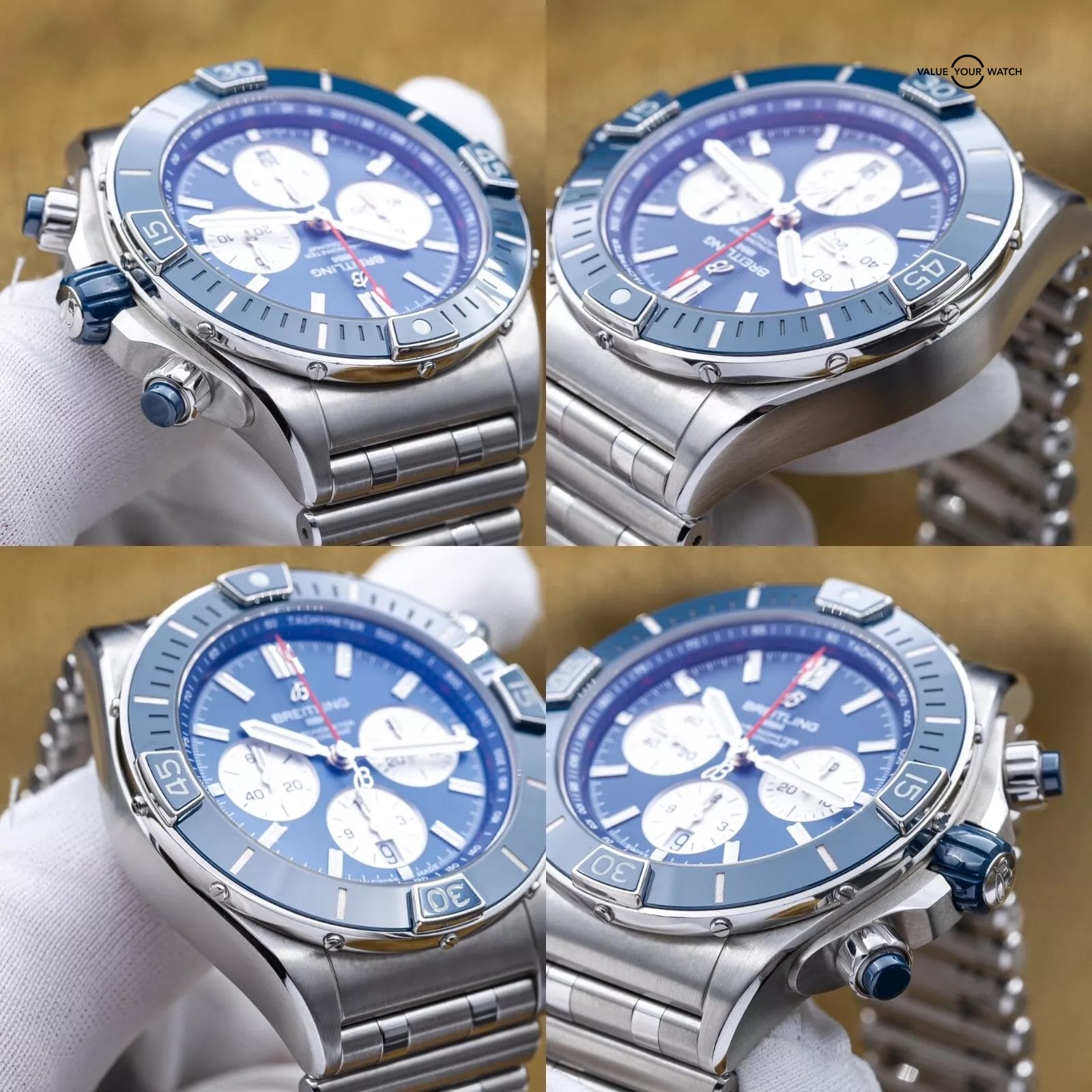 Breitling Super Chronomat 44mm Blue Dial Steel Bracelet AB0136 - 2021 Full Set - Image 9