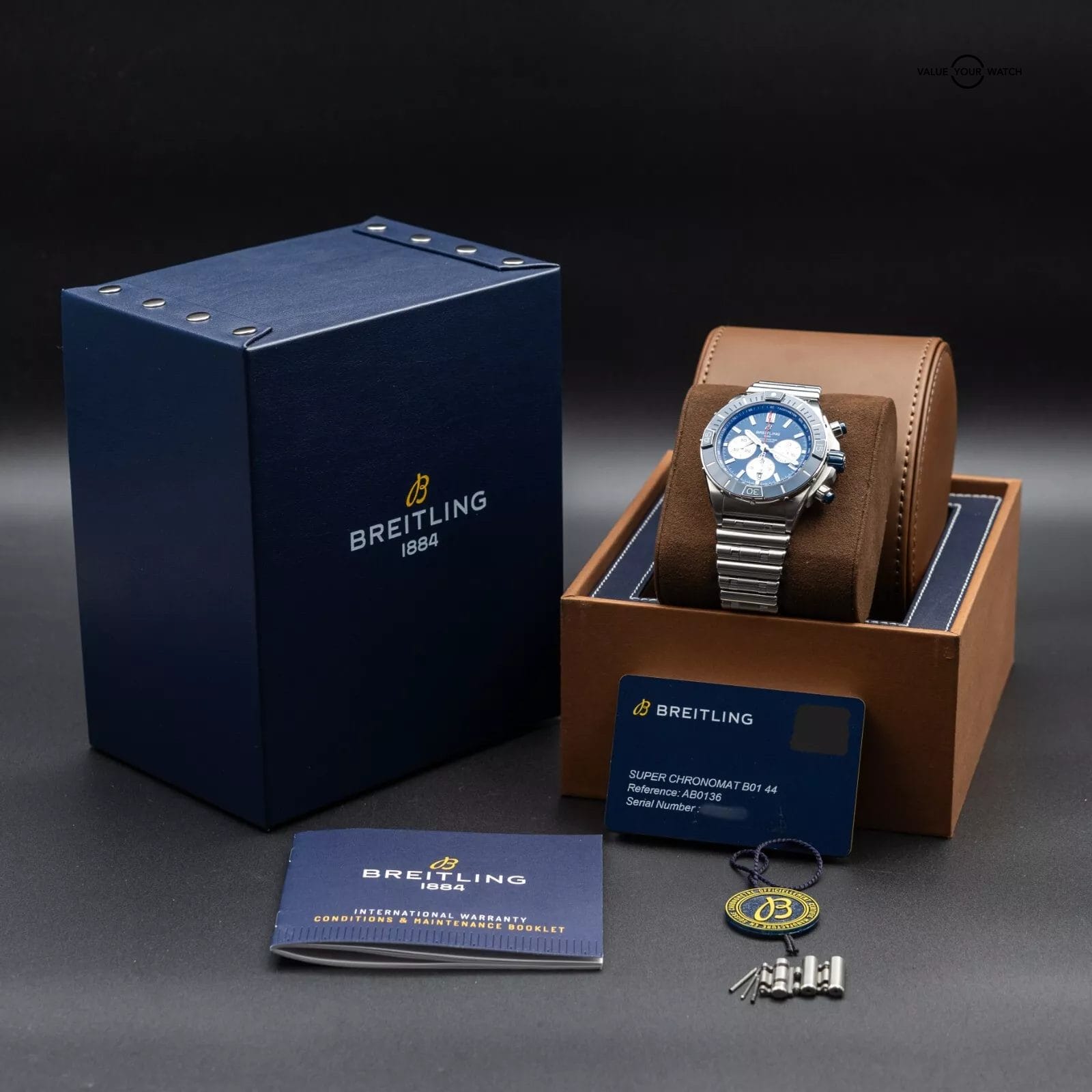 Breitling Super Chronomat 44mm Blue Dial Steel Bracelet AB0136 - 2021 Full Set - Image 12