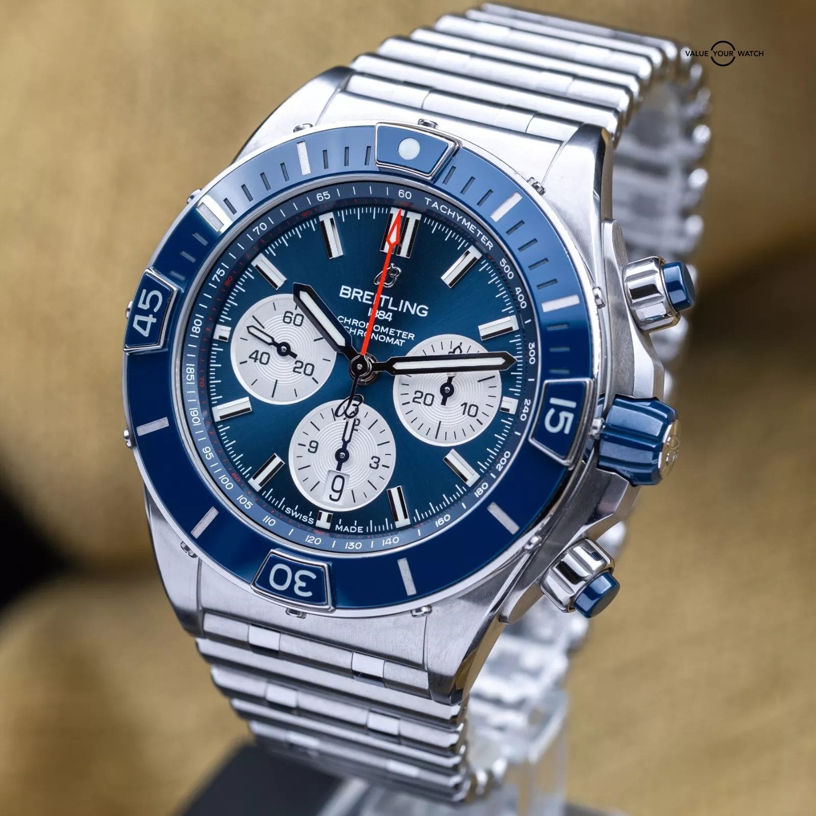 Breitling Super Chronomat 44mm Blue Dial Steel Bracelet AB0136 - 2021 Full Set - Image 16