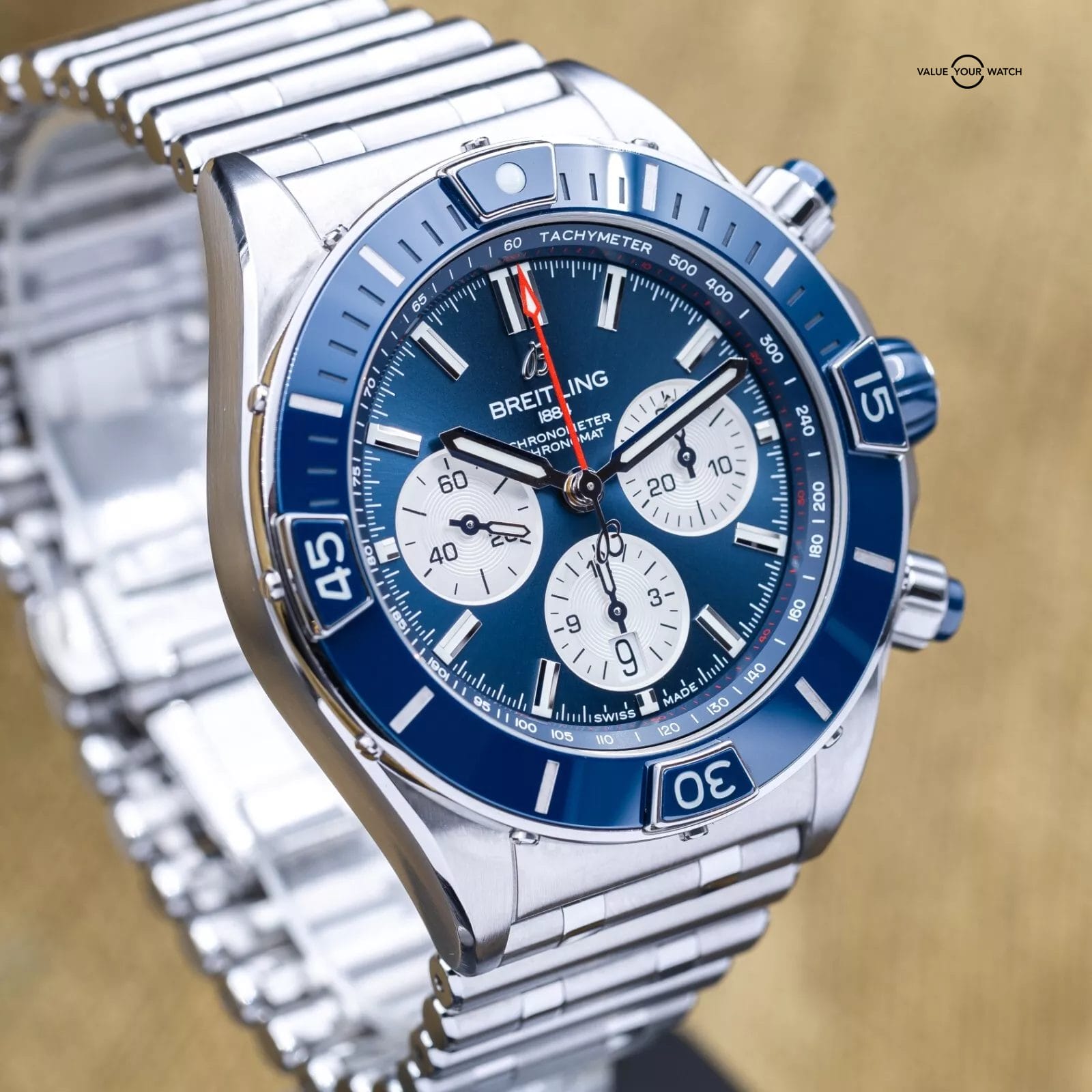 Breitling Super Chronomat 44mm Blue Dial Steel Bracelet AB0136 - 2021 Full Set - Image 17