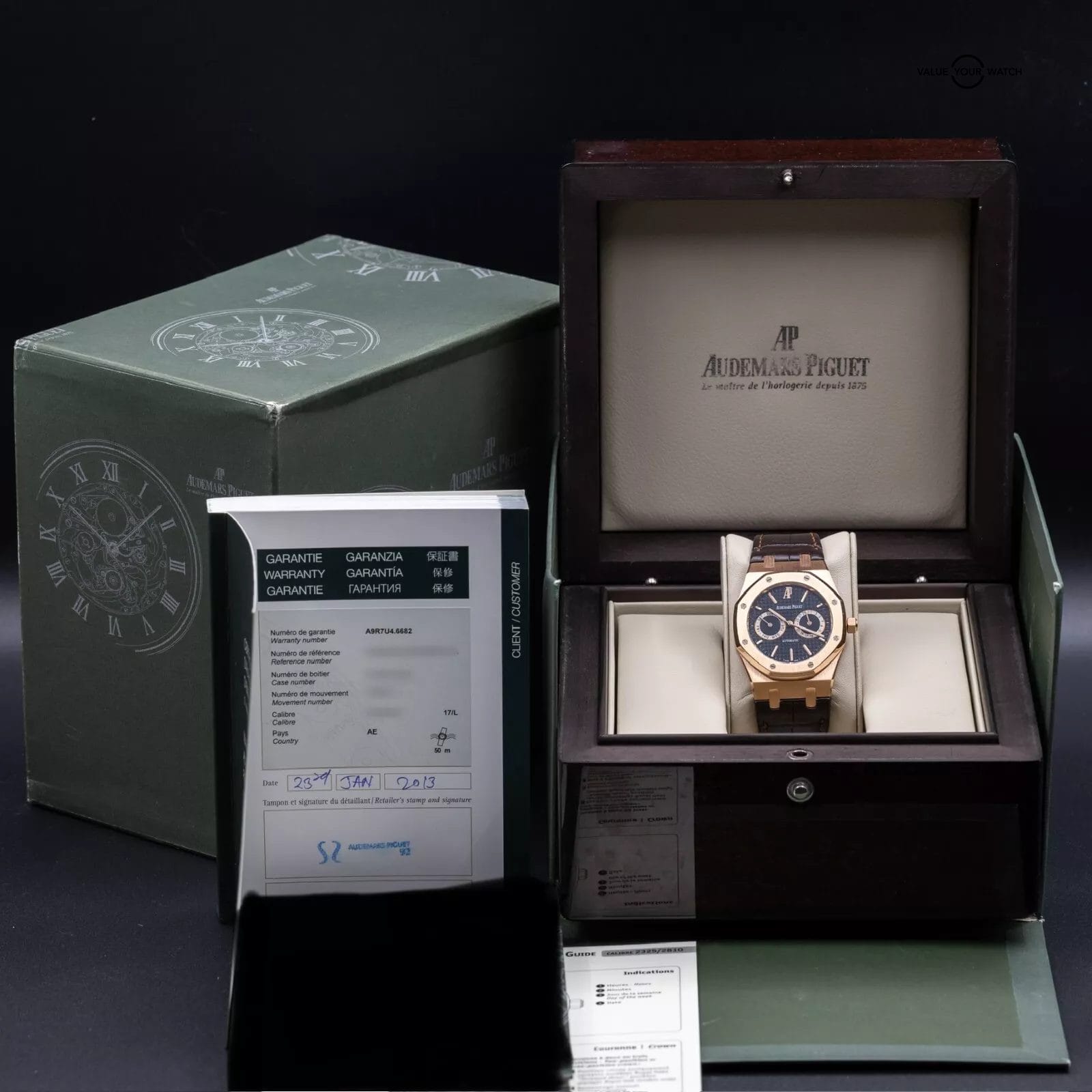 Audemars Piguet Royal Oak Day-Date 39mm Rose Gold AP 26330or Black Dial Full Set - Image 9