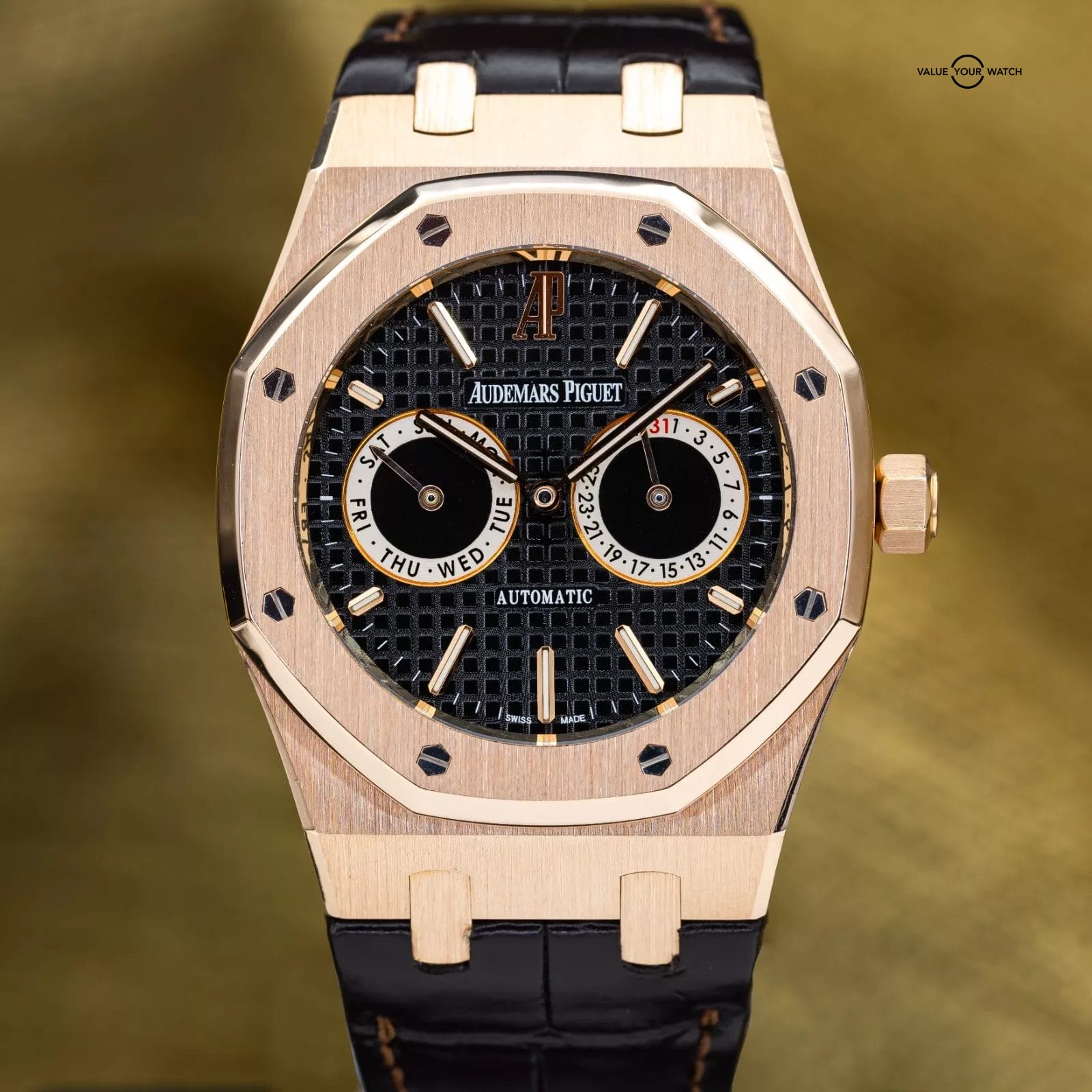 Audemars Piguet Royal Oak Day-Date 39mm Rose Gold AP 26330or Black Dial Full Set - Image 15