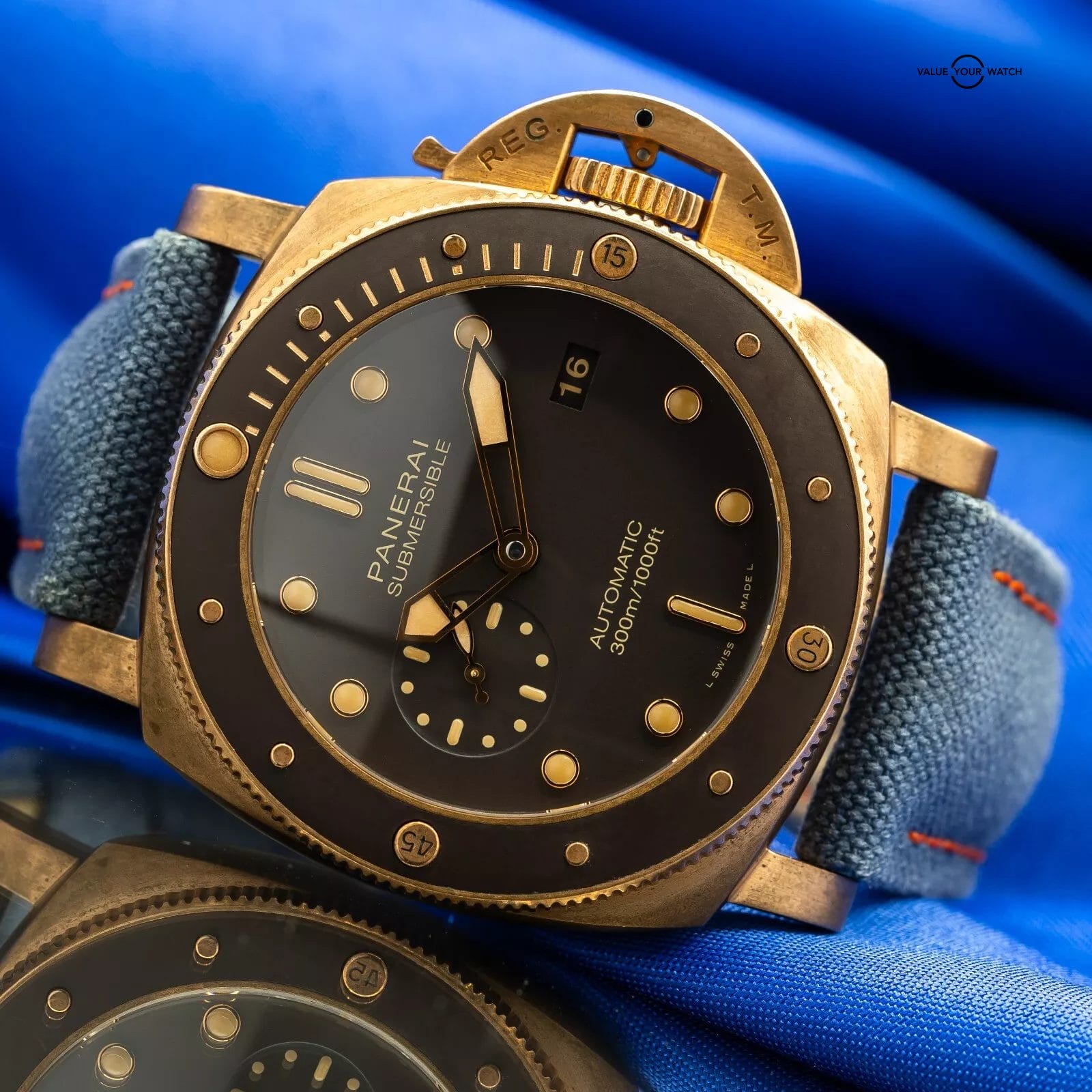 Panerai Submersible "Bronzo" Men's Watch with 3 Straps - PAM00968