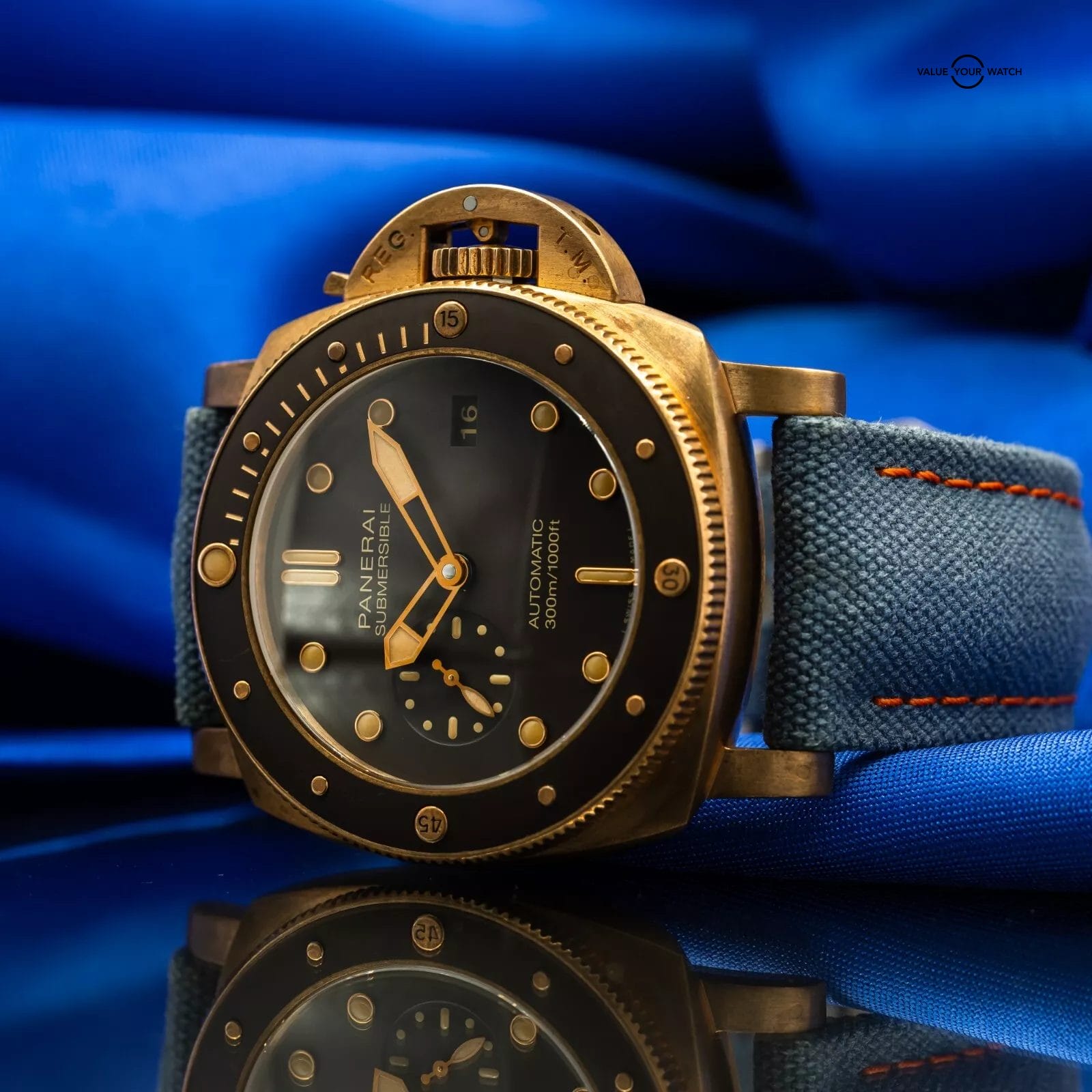 Panerai Submersible "Bronzo" Men's Watch with 3 Straps - PAM00968 - Image 6