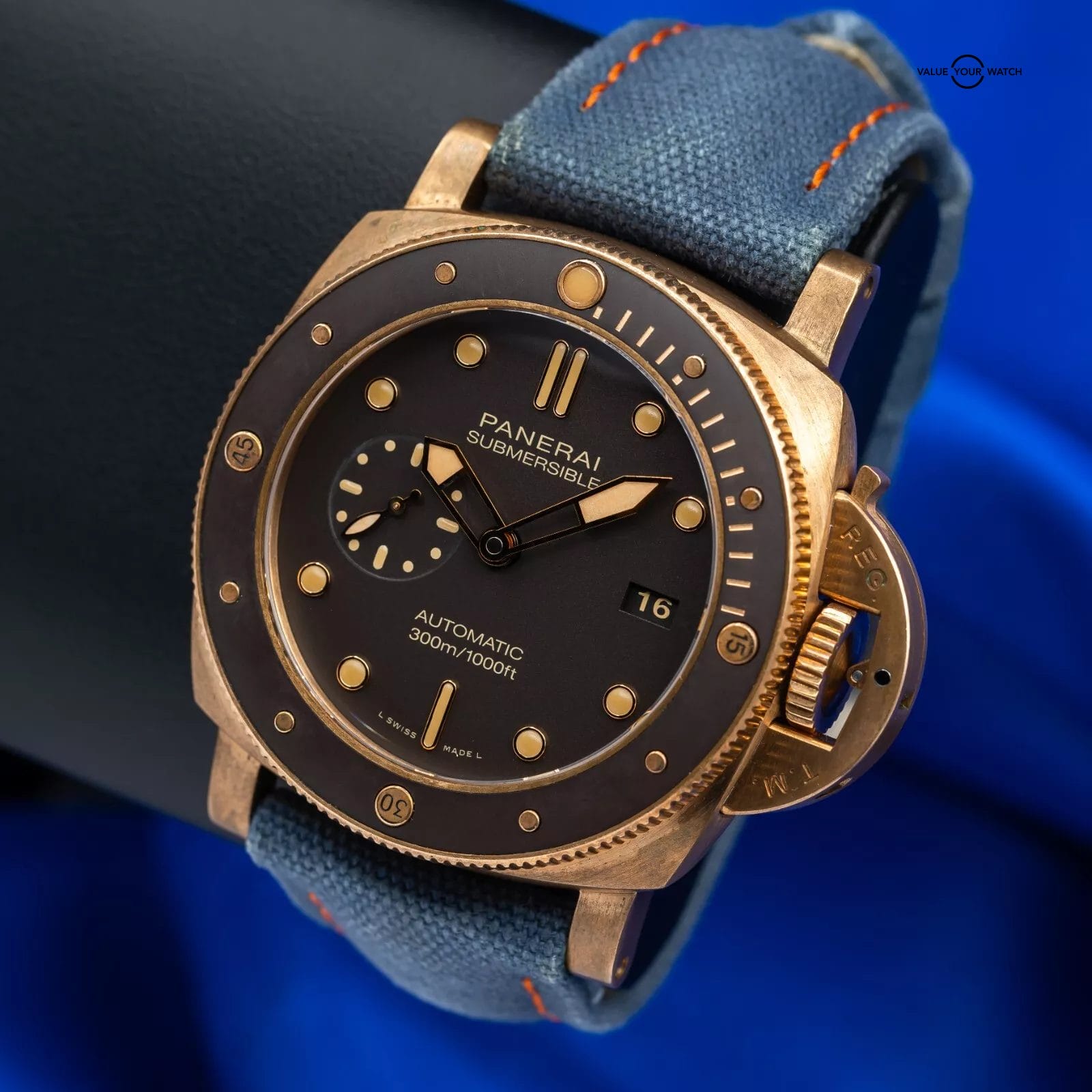 Panerai Submersible "Bronzo" Men's Watch with 3 Straps - PAM00968 - Image 14