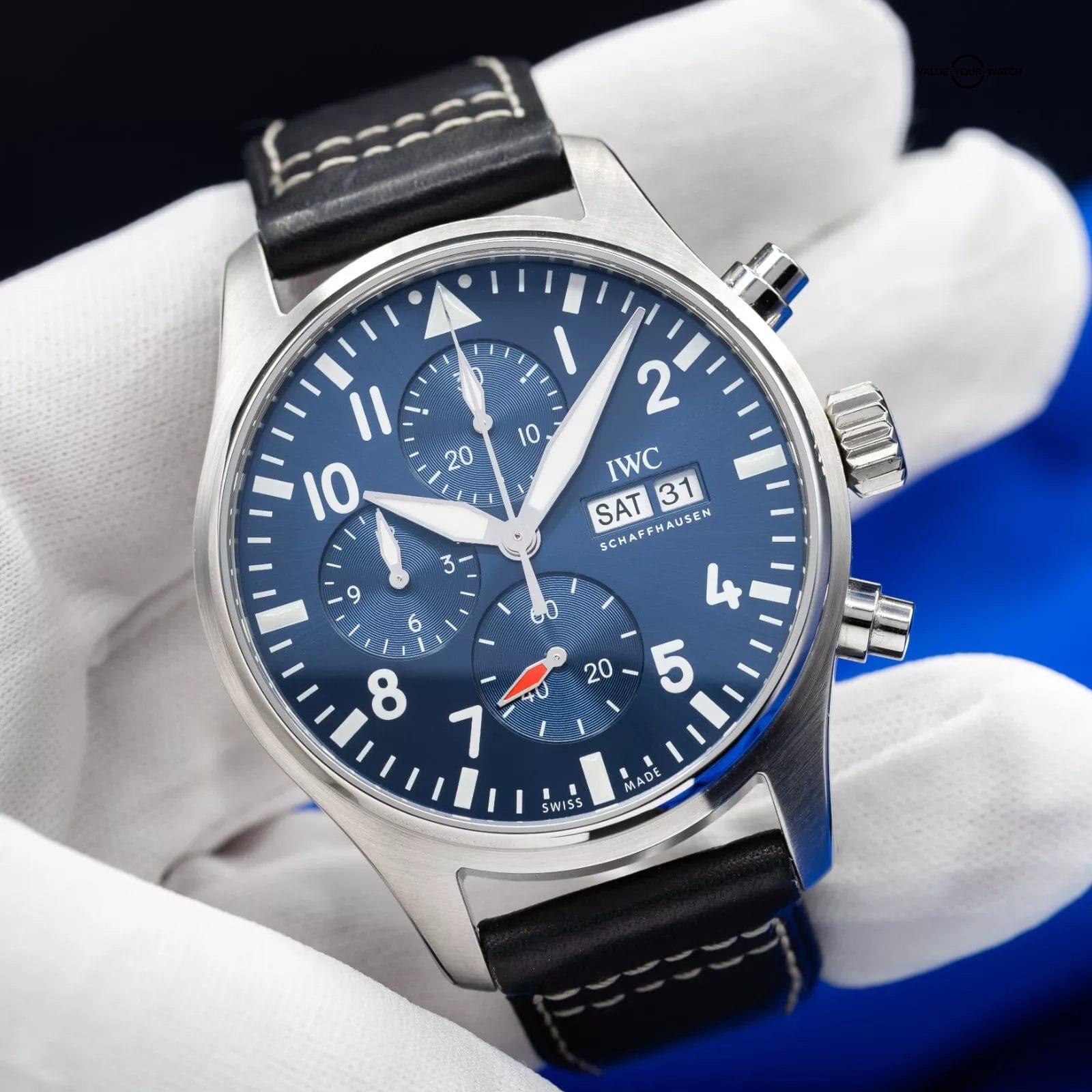 IWC Pilot's Blue Dial Chronograph Mens Watch IW378003, Box and Papers - Image 6