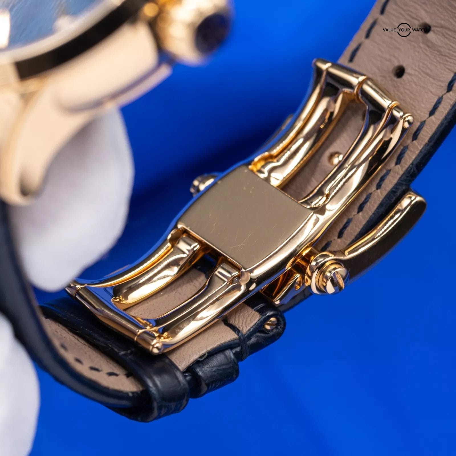 Ulysse Nardin Dual Time 18k Rose Gold Blue Dial Mens Watch 3346-126 Box & Papers - Image 5