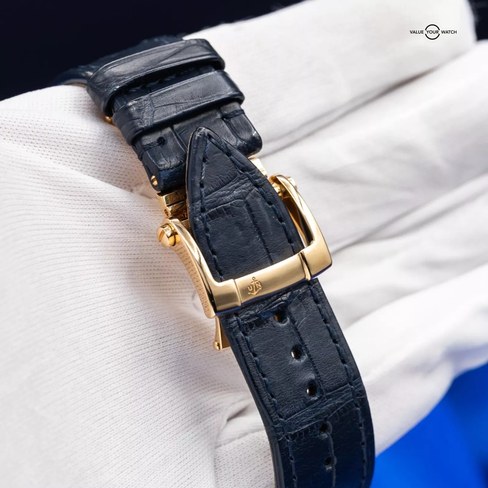 Ulysse Nardin Dual Time 18k Rose Gold Blue Dial Mens Watch 3346-126 Box & Papers - Image 6