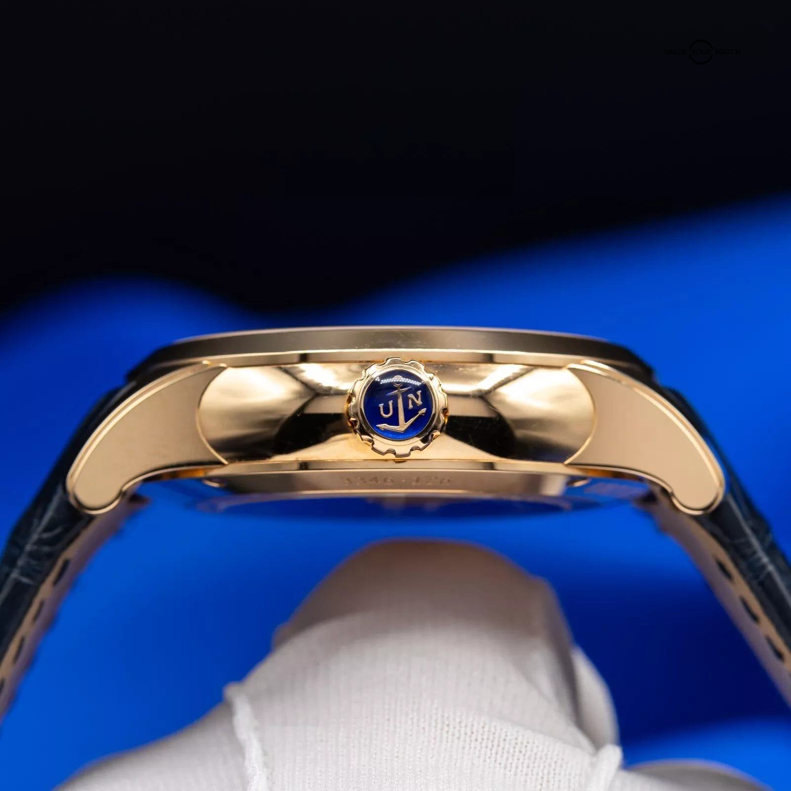 Ulysse Nardin Dual Time 18k Rose Gold Blue Dial Mens Watch 3346-126 Box & Papers - Image 10