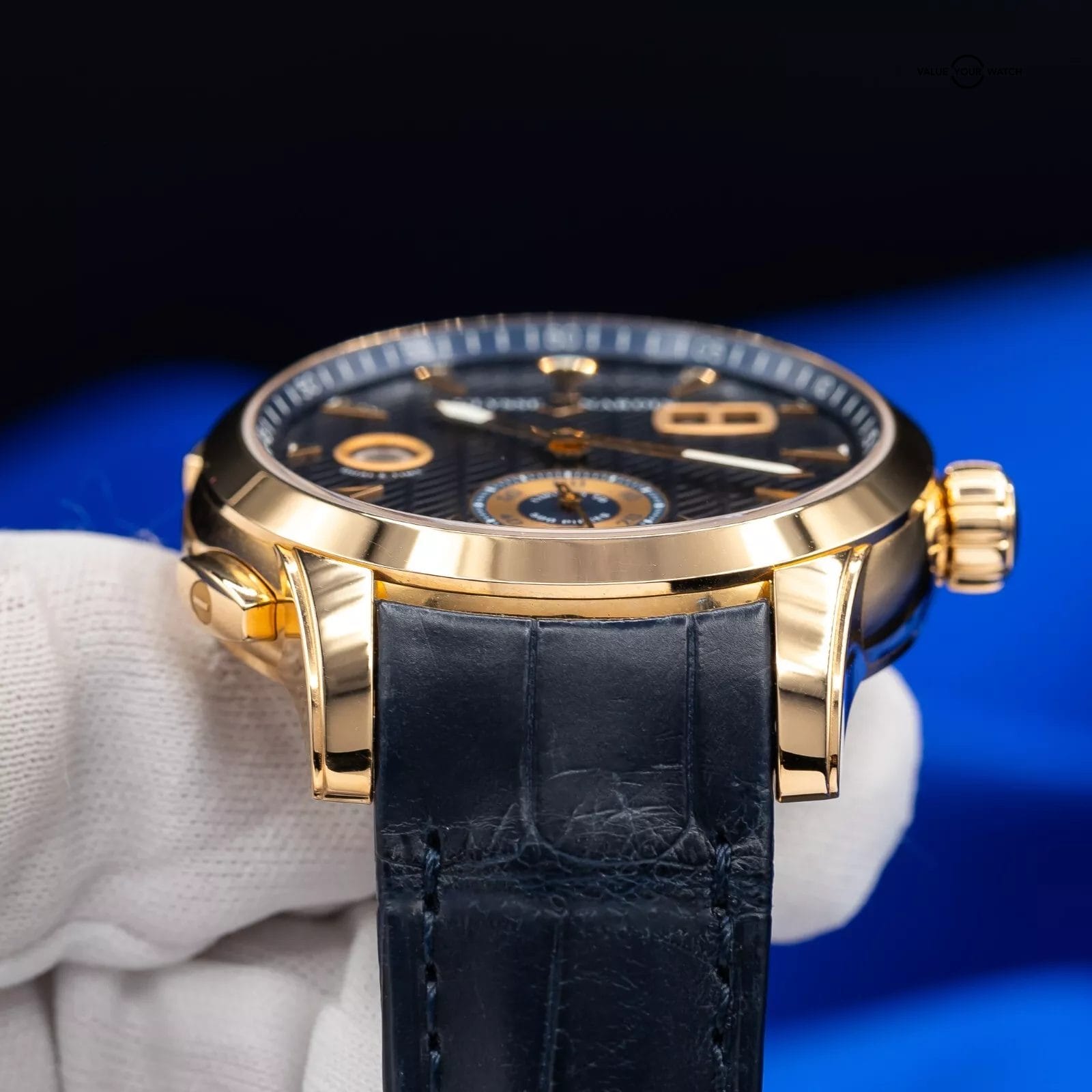 Ulysse Nardin Dual Time 18k Rose Gold Blue Dial Mens Watch 3346-126 Box & Papers - Image 11