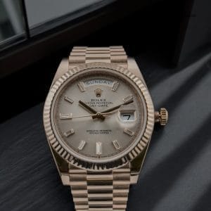 Rolex day date sundust baguette dial