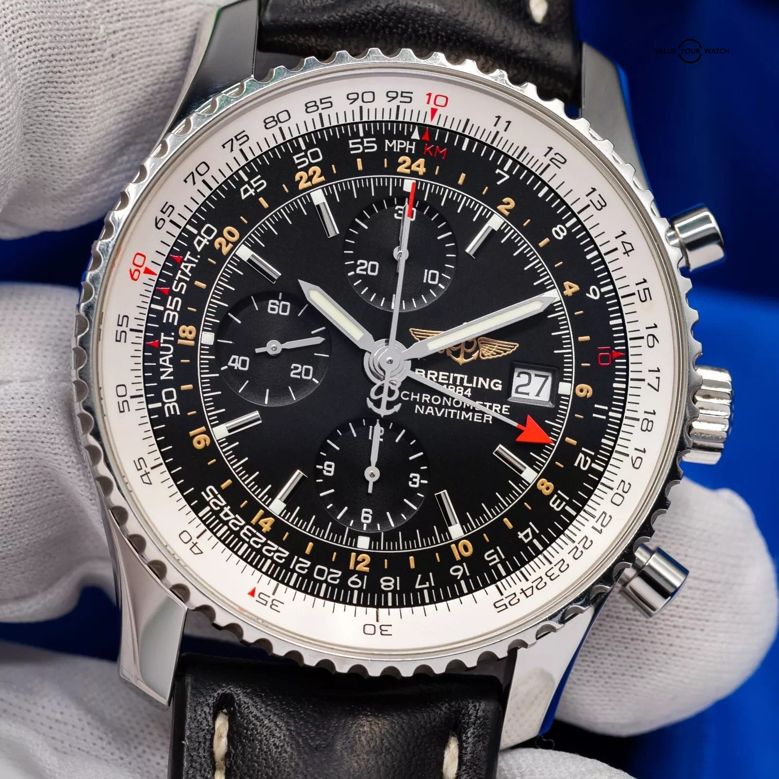 Breitling Navitimer World Chronograph GMT Men's Black Watch - A24322 - Image 6