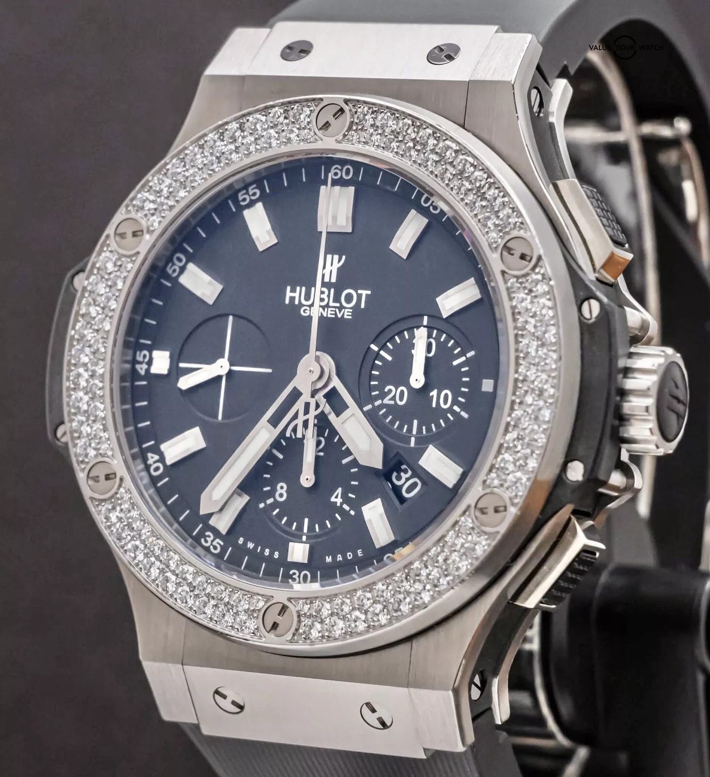 Hublot Big Bang 44 Original Steel Diamonds FACTORY $19K MSRP 301.SX.1170.RX.1104 - Image 15