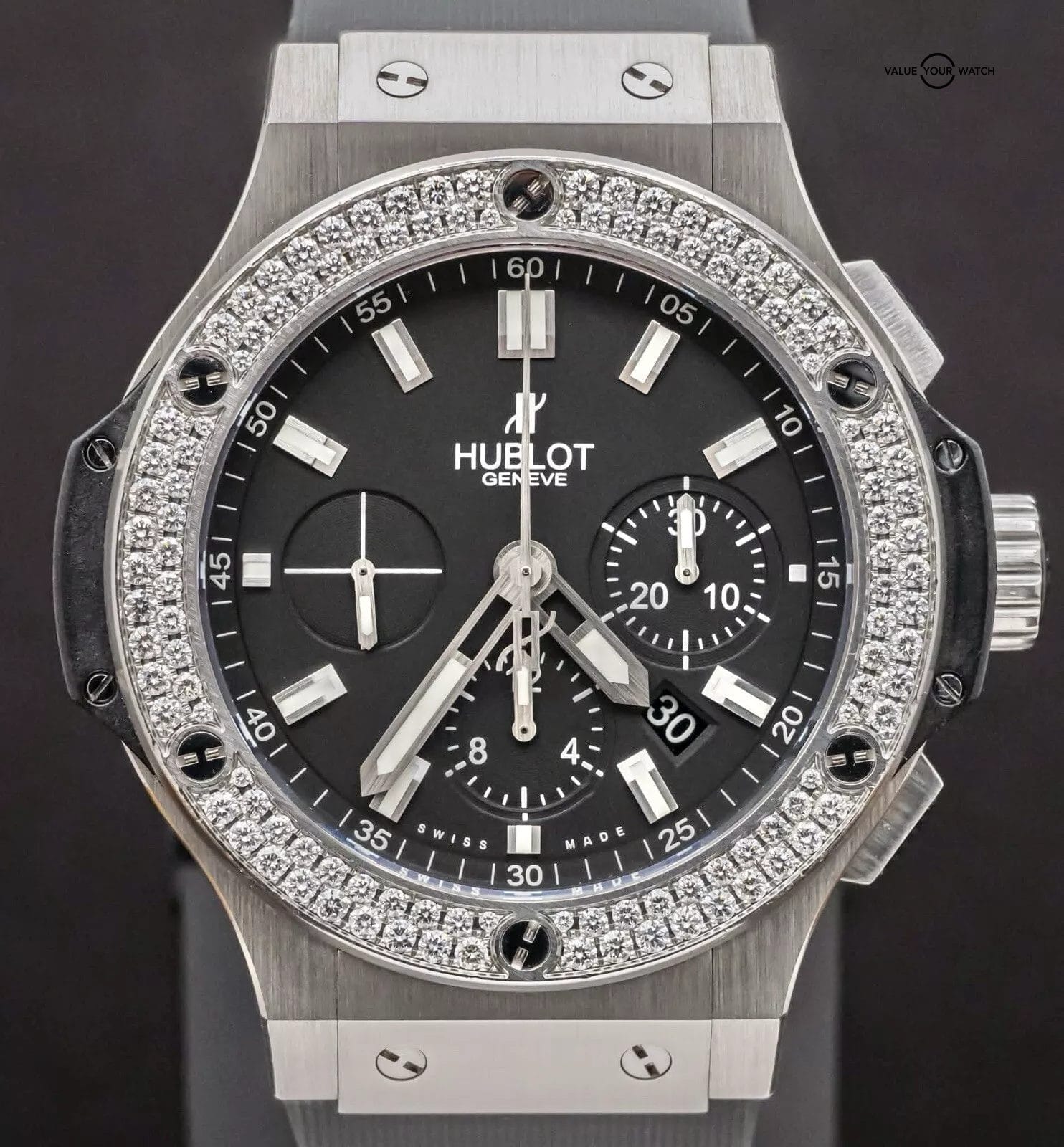 Hublot Big Bang 44 Original Steel Diamonds FACTORY $19K MSRP 301.SX.1170.RX.1104