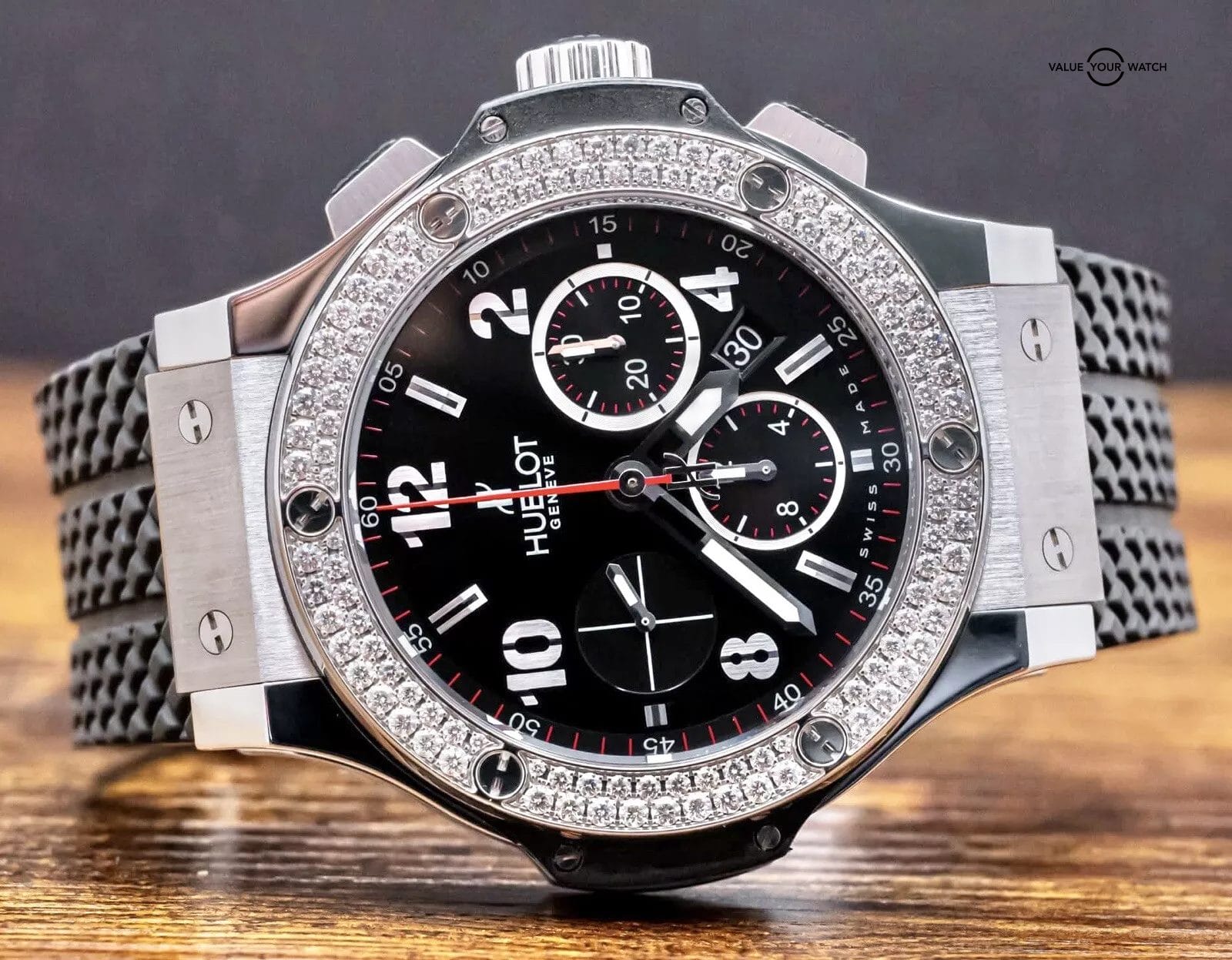 Hublot Big Bang 44 Original Steel Diamonds $20K MSRP Complete 301.SX.130.RX.114