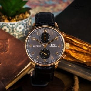 IWC Portugieser Chronograph 18k Rose Gold 41mm – BOX & PAPERS – IW371610
