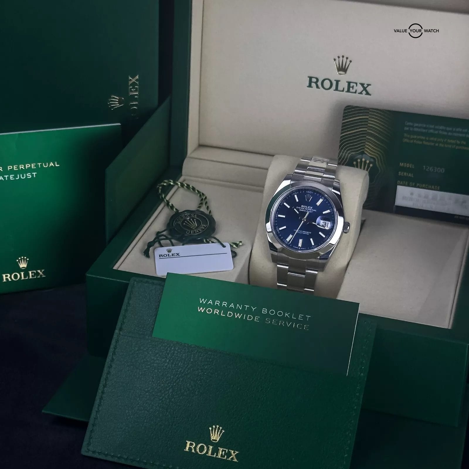 2025 Rolex Datejust 41 126300 Smooth Blue Index Dial Oyster New Box & Papers - Image 2