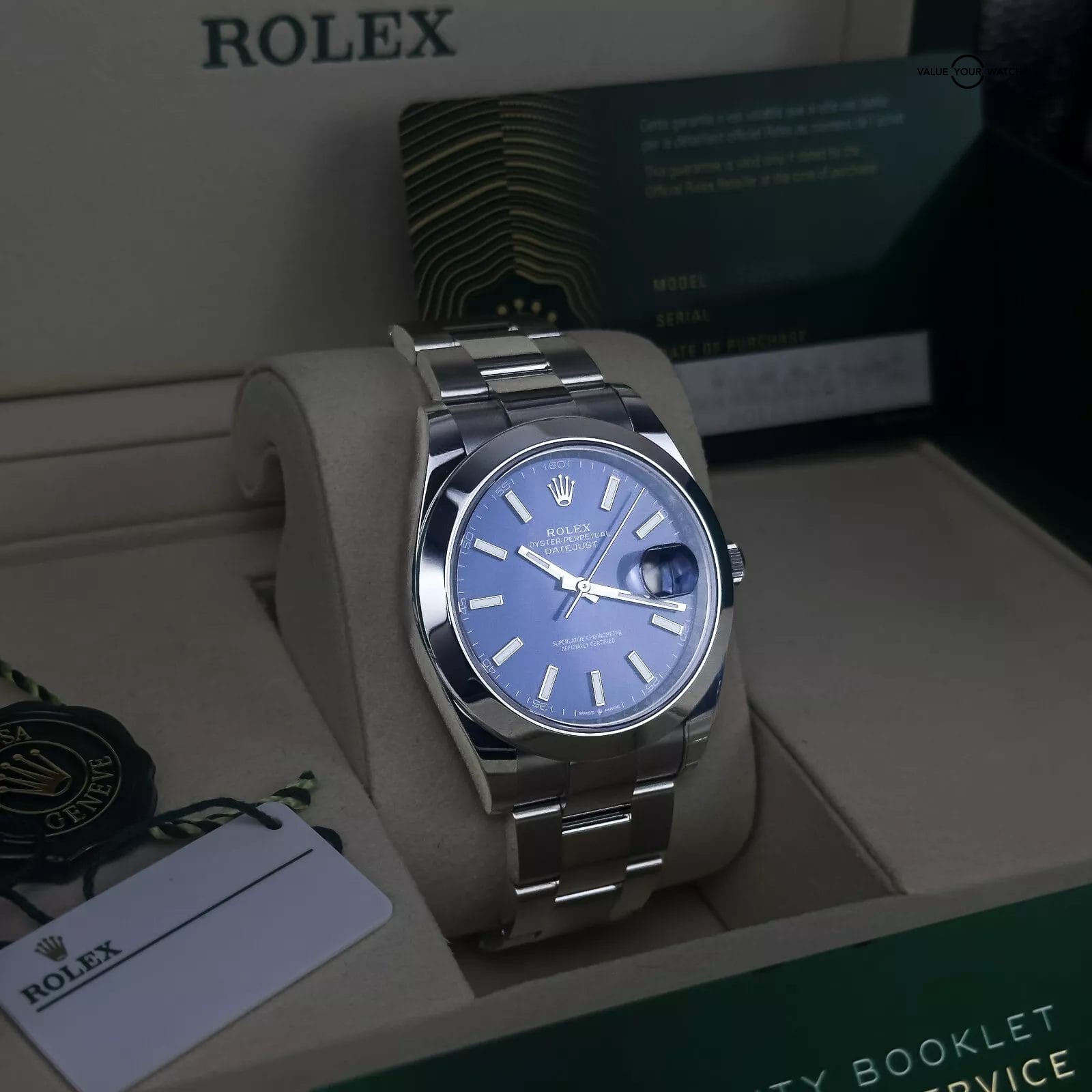 2025 Rolex Datejust 41 126300 Smooth Blue Index Dial Oyster New Box & Papers - Image 3