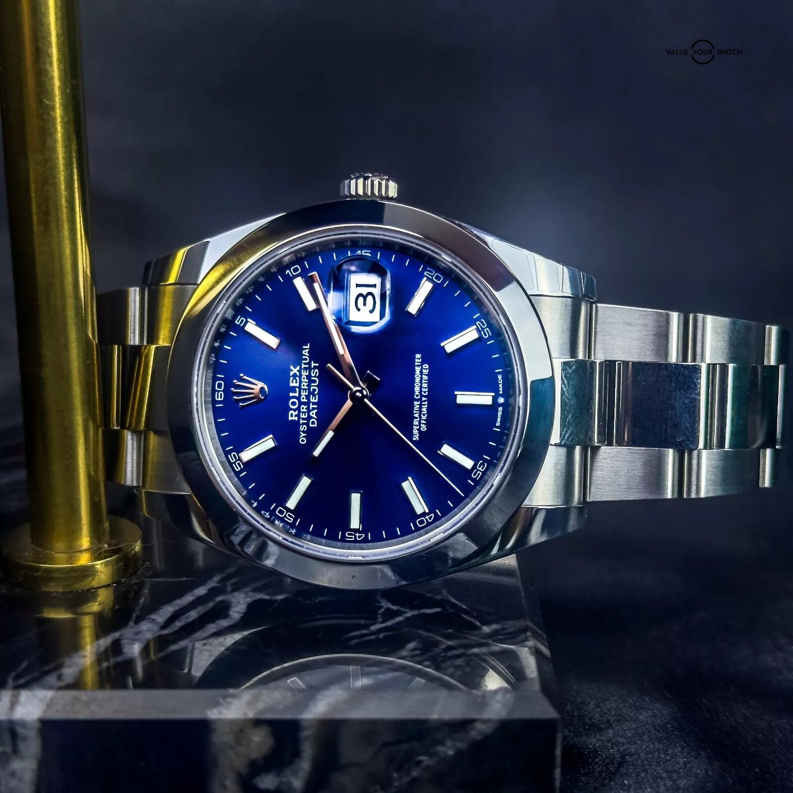 2025 Rolex Datejust 41 126300 Smooth Blue Index Dial Oyster New Box & Papers - Image 4