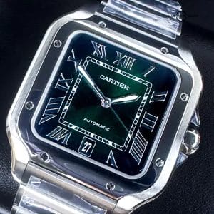 2025 Cartier Santos Large Green Dial WSSA0062 – Complete set Box & Papers 39.8mm