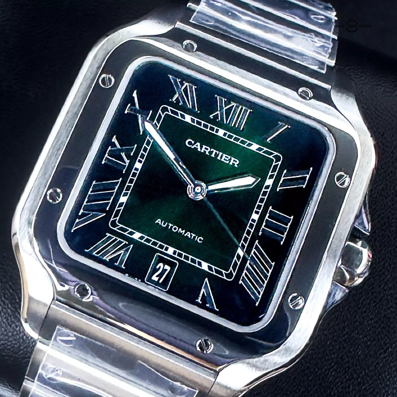 2025 Cartier Santos Large Green Dial WSSA0062 – Complete set Box & Papers 39.8mm