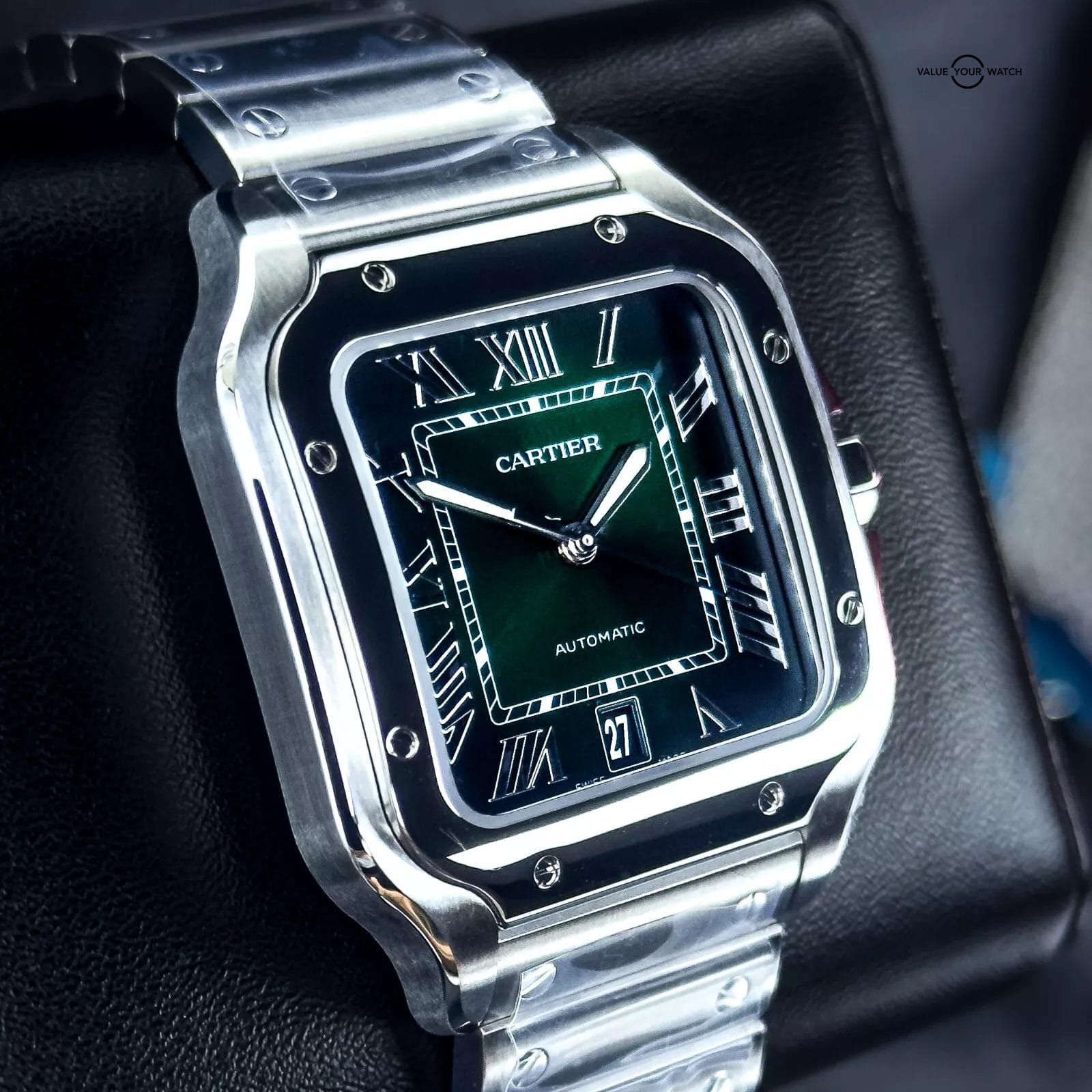 2025 Cartier Santos Large Green Dial WSSA0062 – Complete set Box & Papers 39.8mm - Image 2