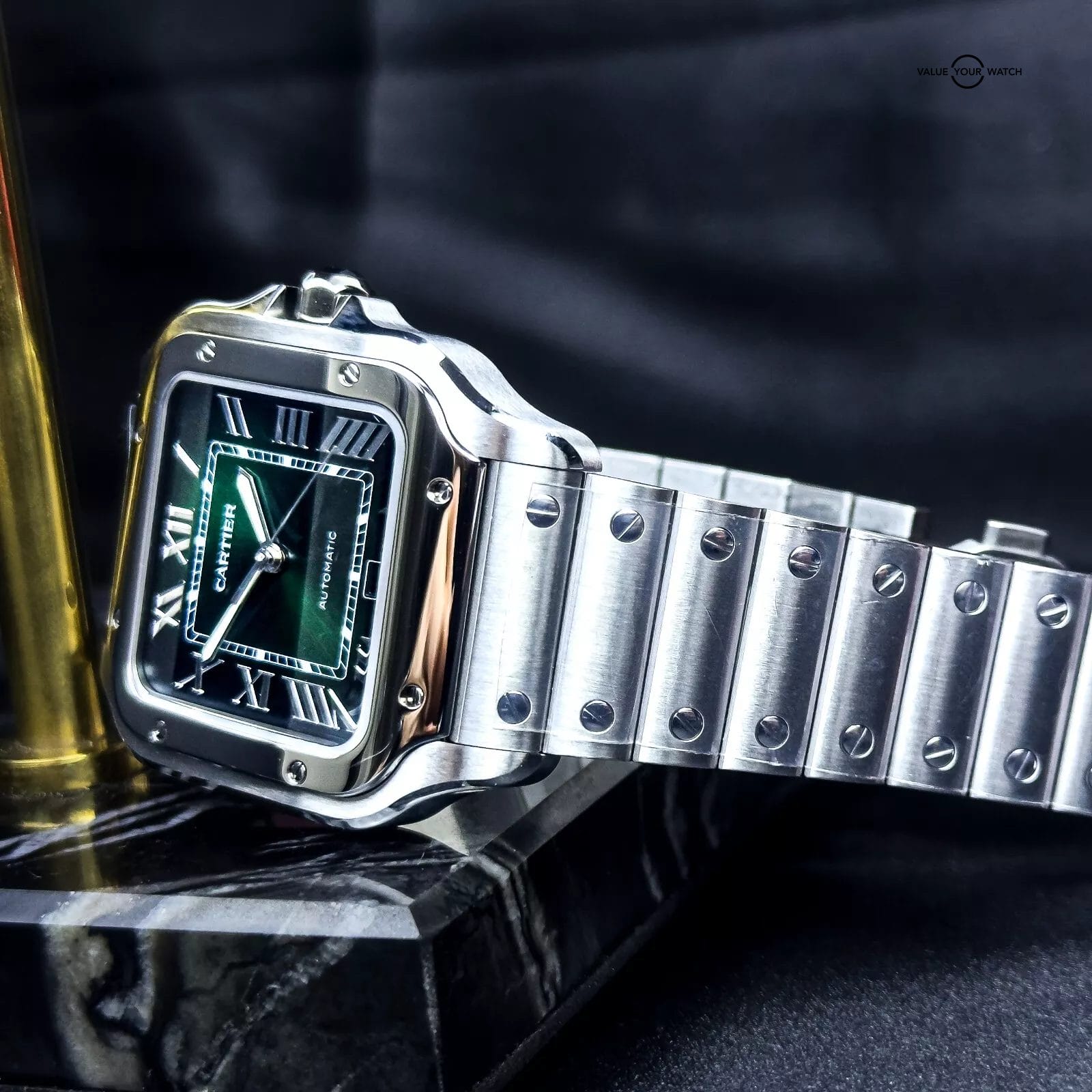 2025 Cartier Santos Large Green Dial WSSA0062 – Complete set Box & Papers 39.8mm - Image 3