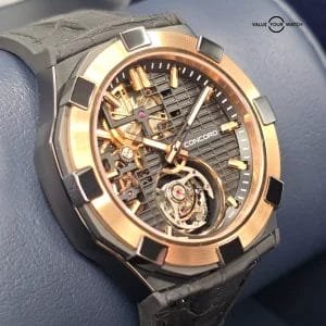 Concord C1 Tourbillon Skeleton Titanium and Gold, full set!