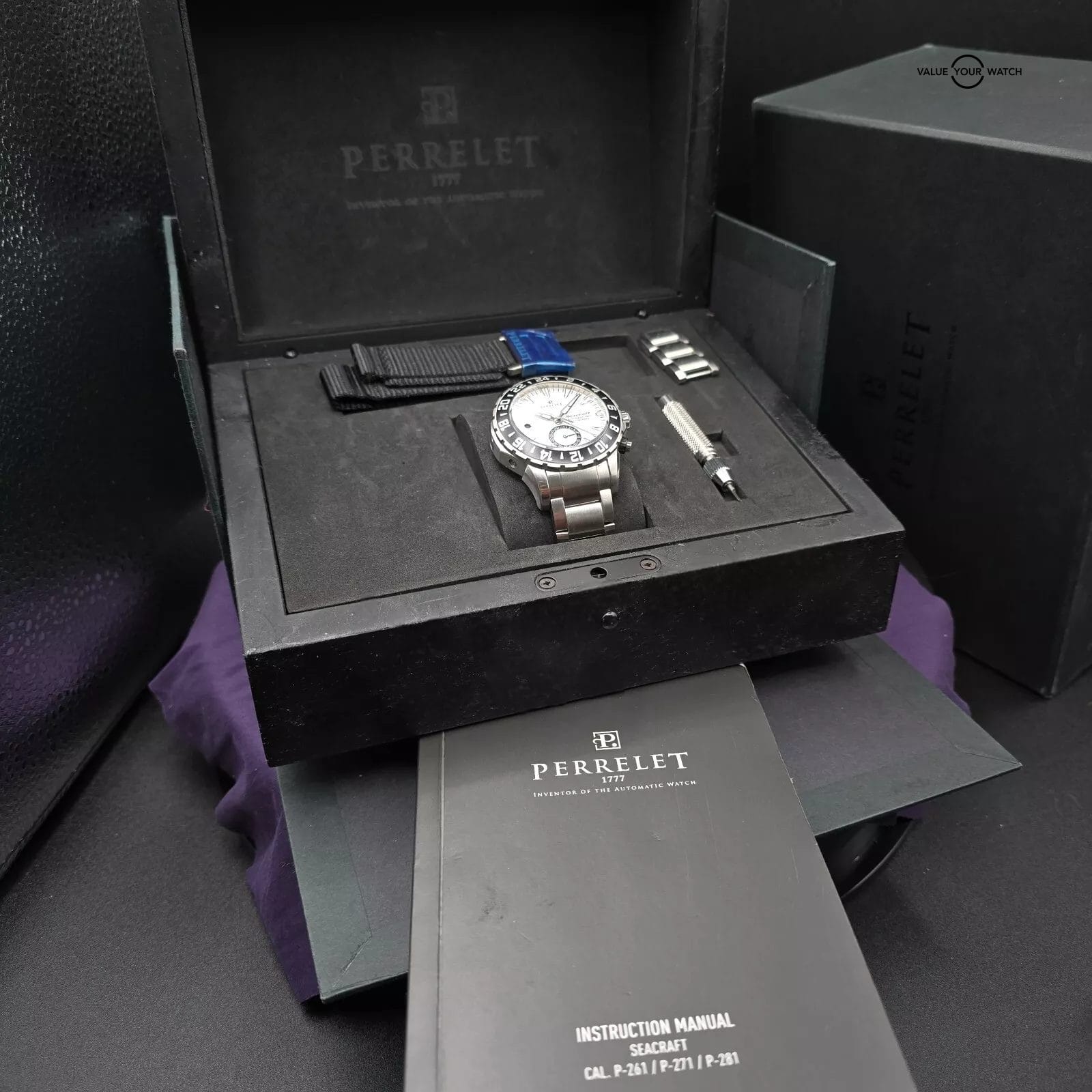 Perrelet Seacraft GMT 42mm, white dial full set! - Image 9