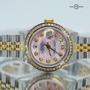 Rolex Datejust ladies 69173 Custom MOP Diamond Dial Diamond Bezel Boxes/Papers!
