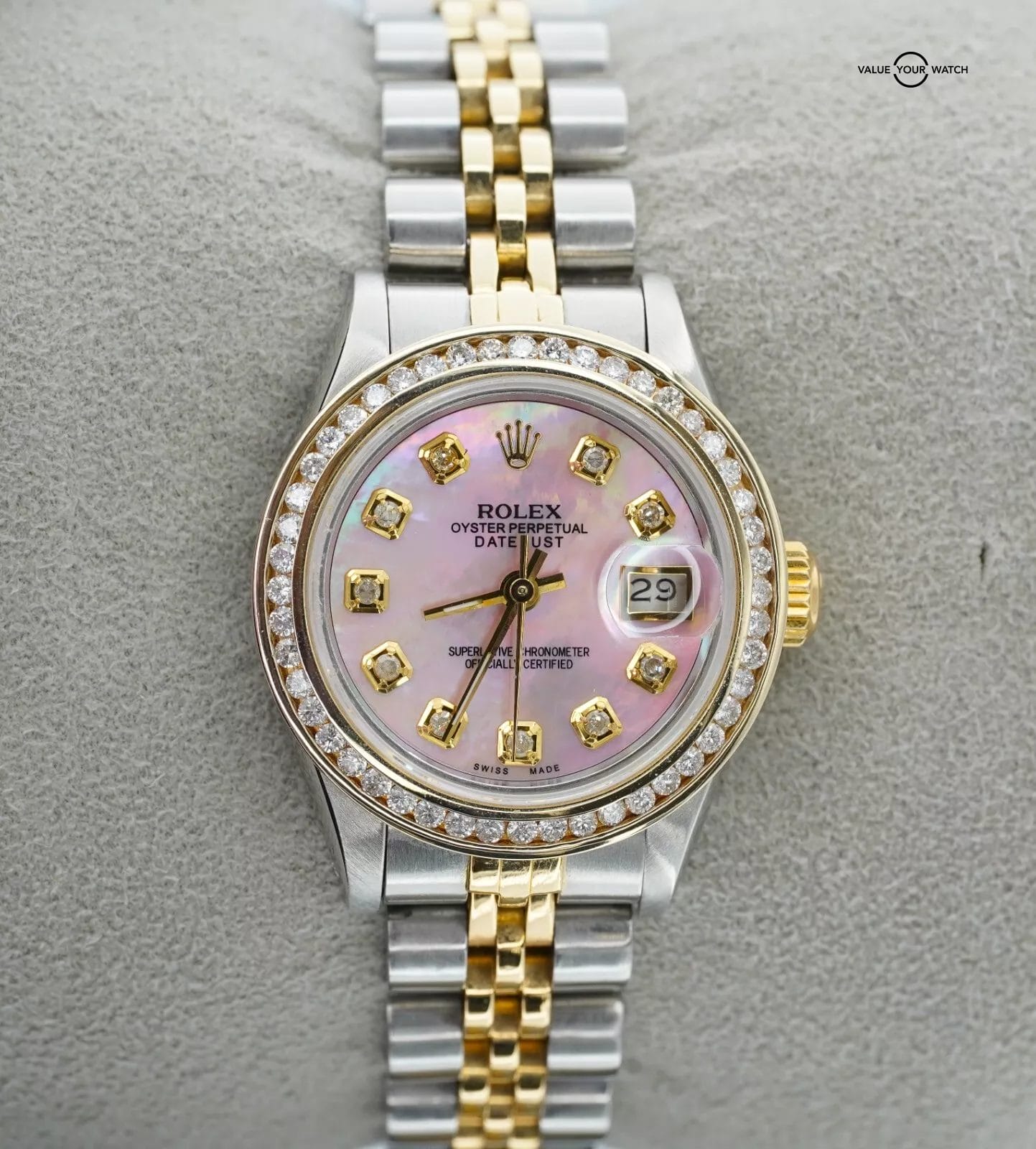 Rolex Datejust ladies 69173 Custom MOP Diamond Dial Diamond Bezel Boxes/Papers! - Image 3