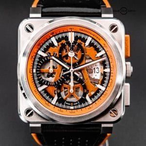 BELL &amp; ROSS &#8211; BR0394-SC-ORA/SCA &#8211; AERO GT ORANGE SKELETONIZED CHRONOGRAPH LIMITED EDITION