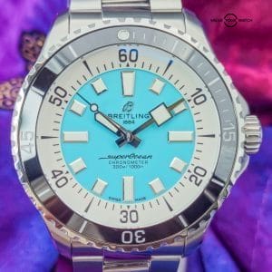 Breitling SuperOcean 44mm Automatic A17376 Turquoise – Tiffany Dial Box & Papers 2022