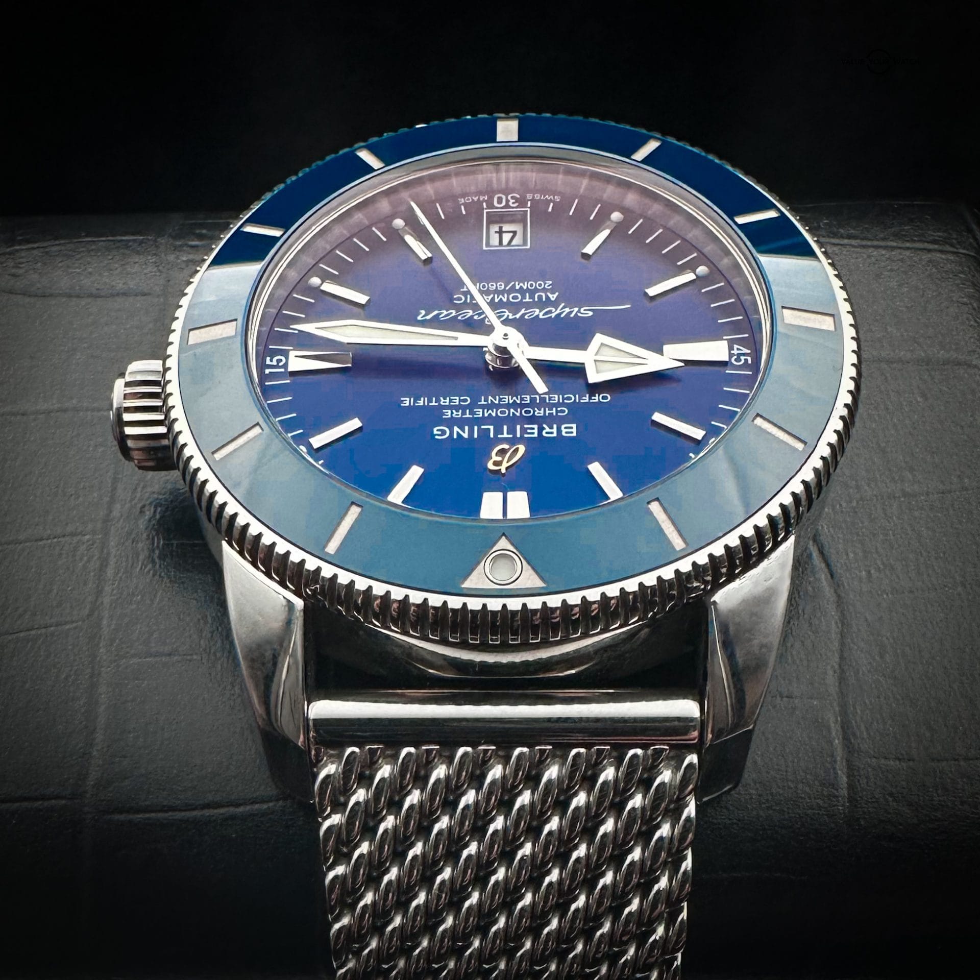 🔴Breitling Superocean Heritage II Blue 42mm AB2010 Complete Set on Mesh🔴 - Image 6