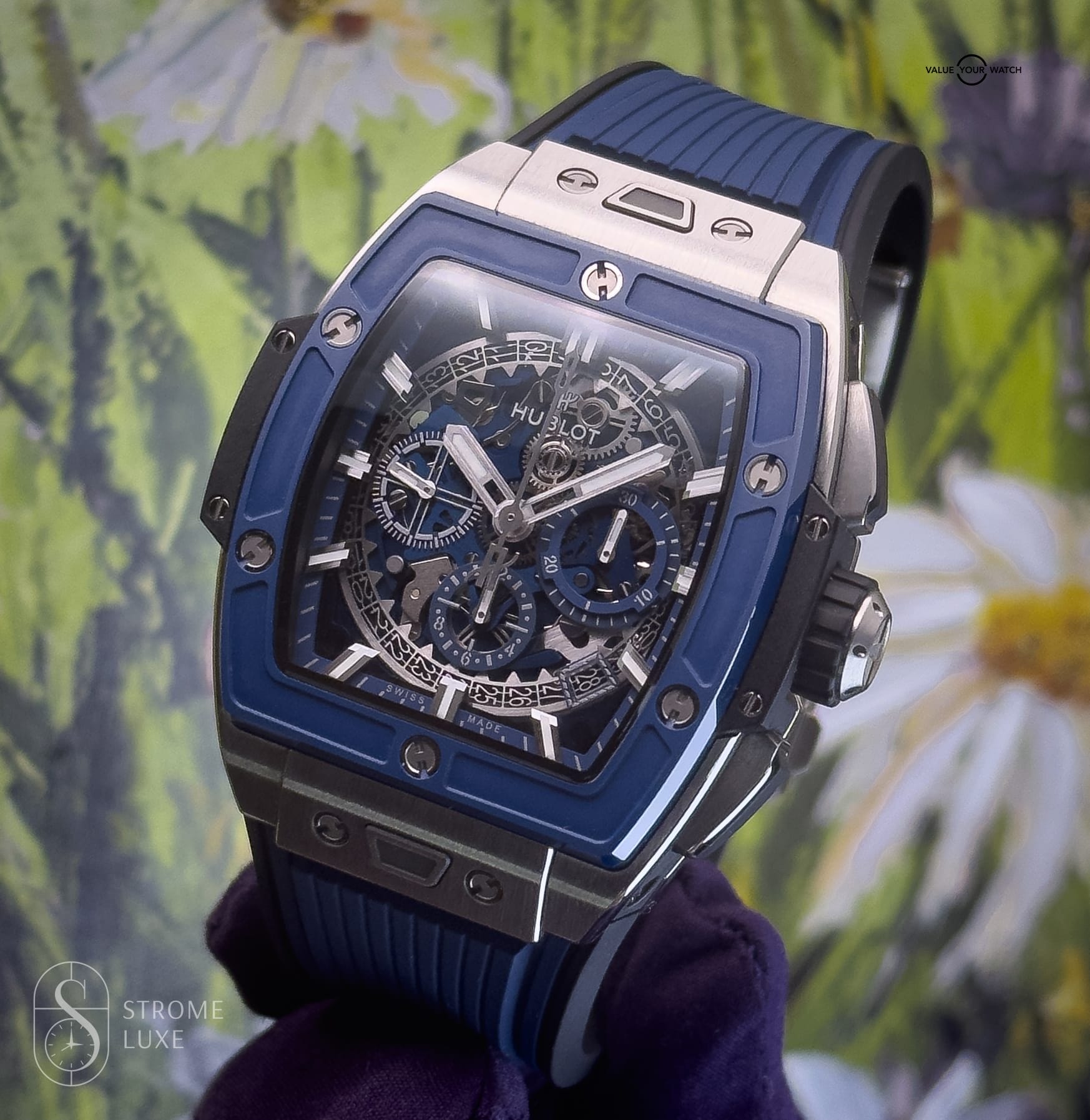 Hublot Spirit of Big Bang 42 Blue Ceramic Titanium Skeleton 642.NL.7170.RX Full set Factory warranty until 2027 - Image 2