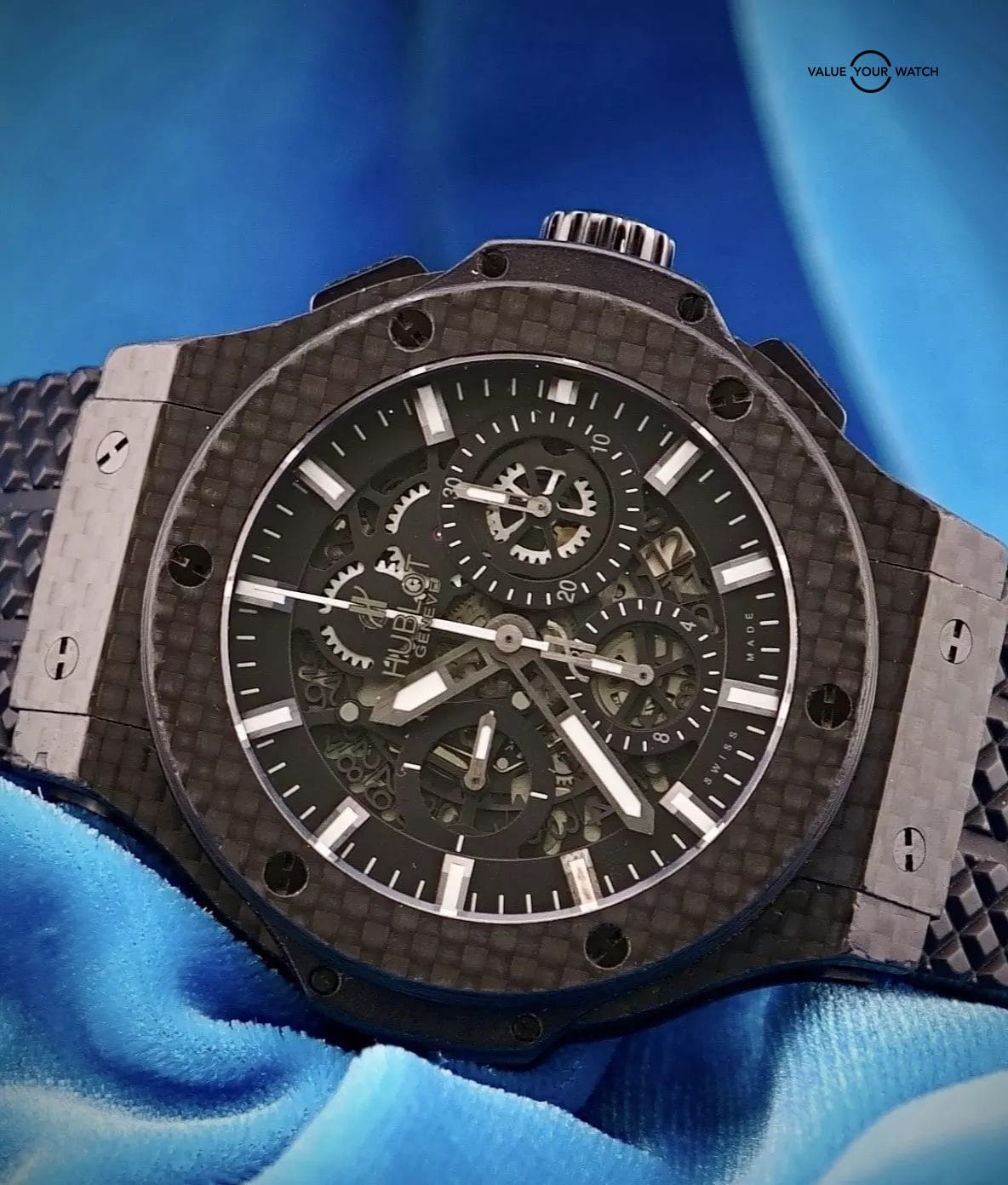 Hublot Aero Bang Carbon Fiber Big Bang Men's Skeleton Dial Watch 311.QX.1124.RX