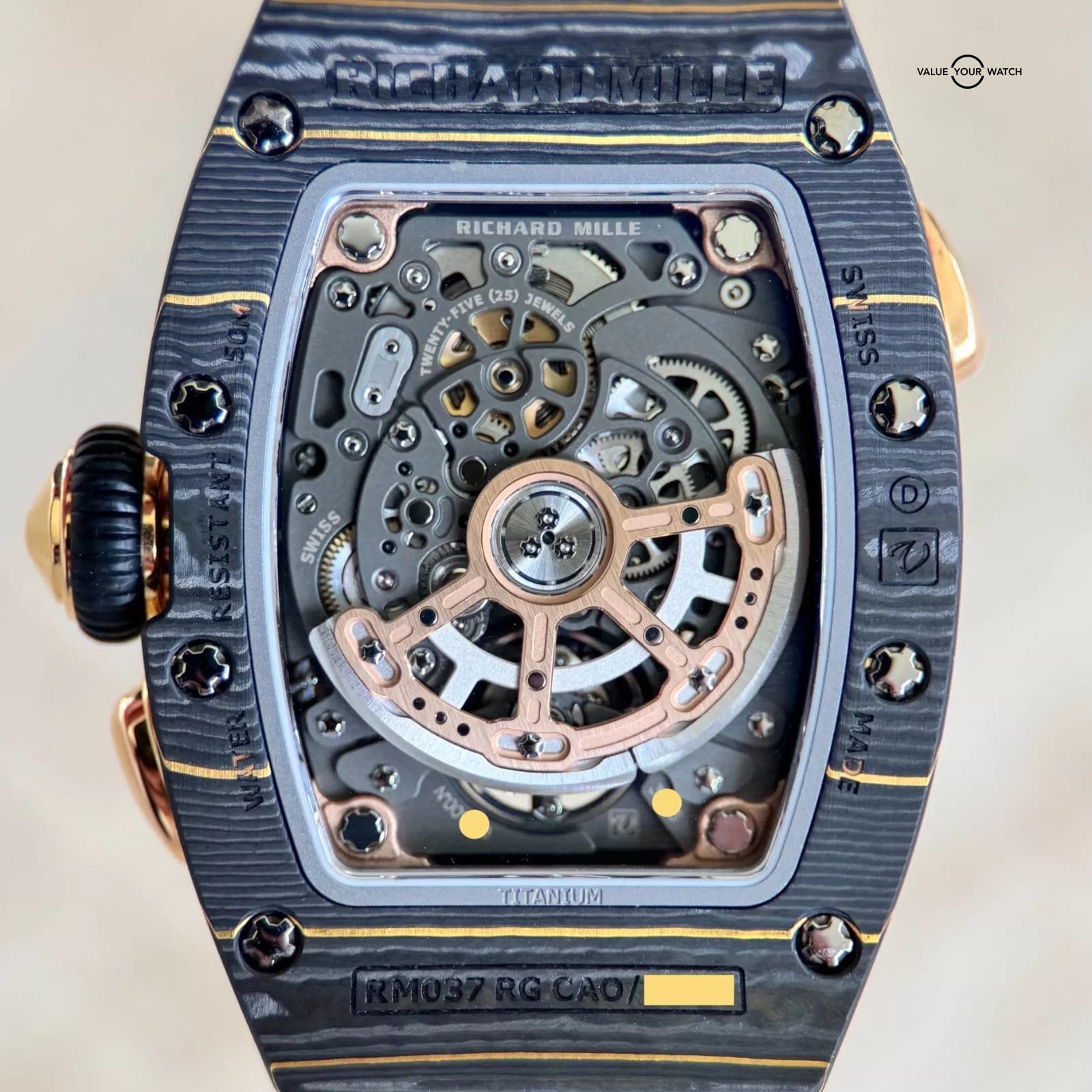 Richard Mille RM 037 RG CAO - Carbon & Rose Gold TPT - Full Set - Image 12